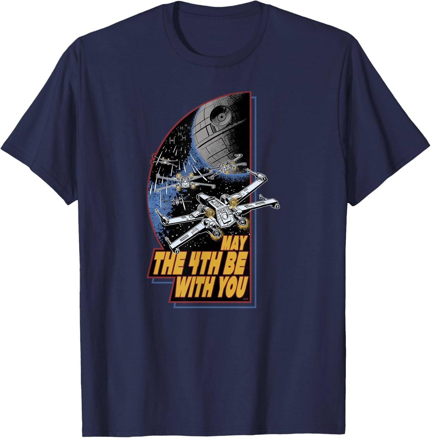Star Wars Day May the 4th Be With You Vintage Space Battle T-Shirt - T-Shirt | Navy
