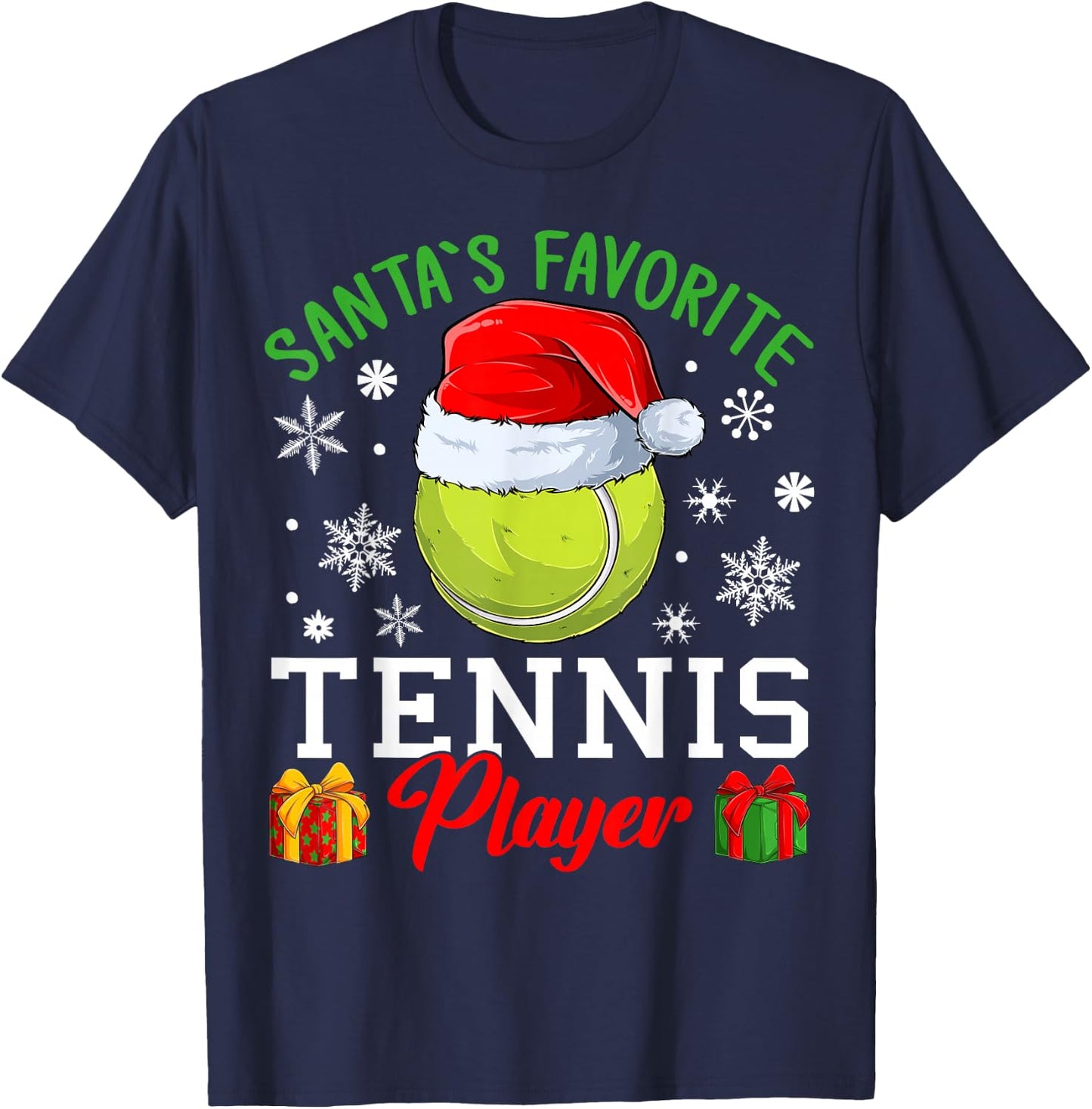 Tennis Christmas - Santa´s favorite Tennis player T-Shirt - T-Shirt | Navy