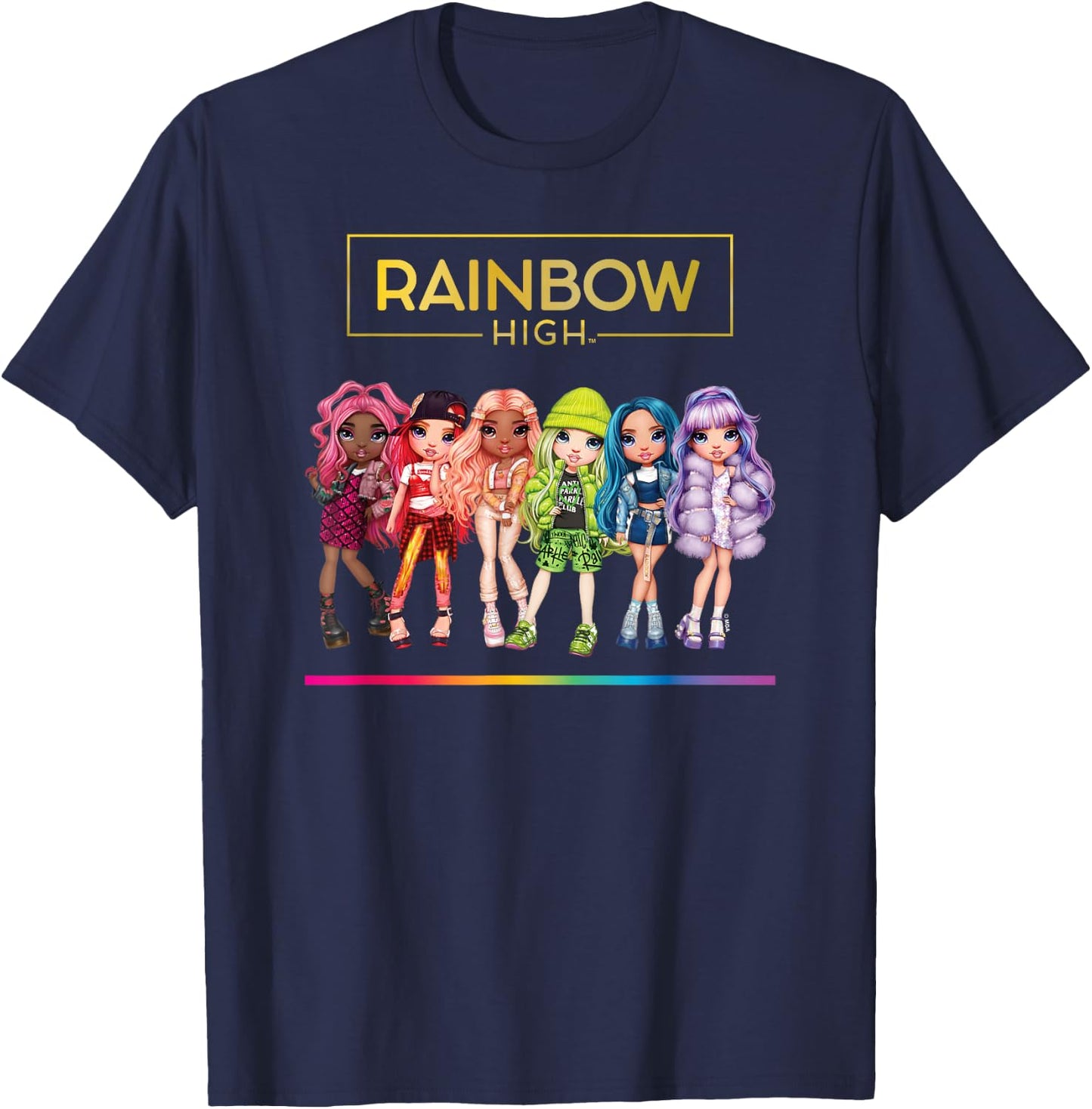 Rainbow High - Character Doll Lineup T-Shirt - T-Shirt | Navy