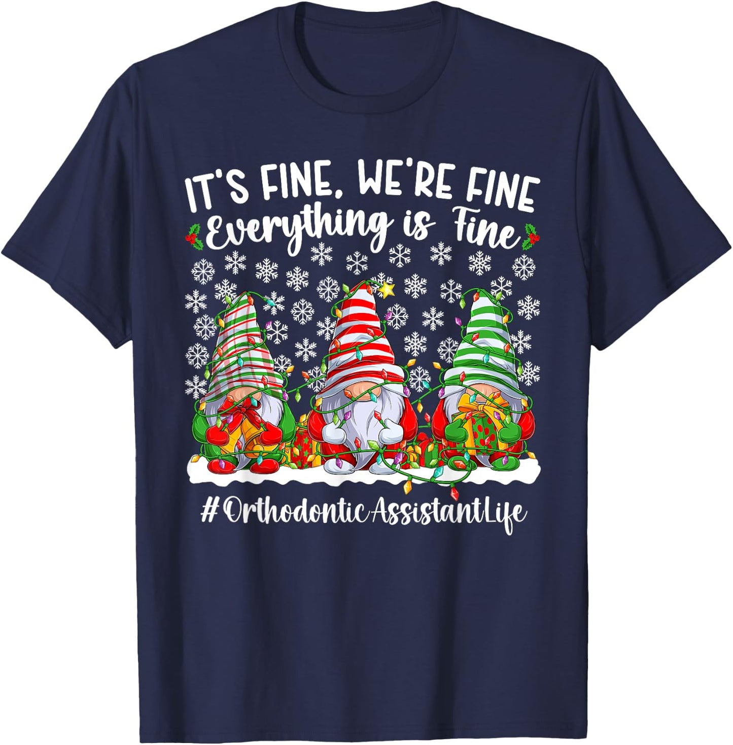 Funny Orthodontic Assistant Christmas Orthodontics Xmas T-Shirt - T-Shirt | Navy