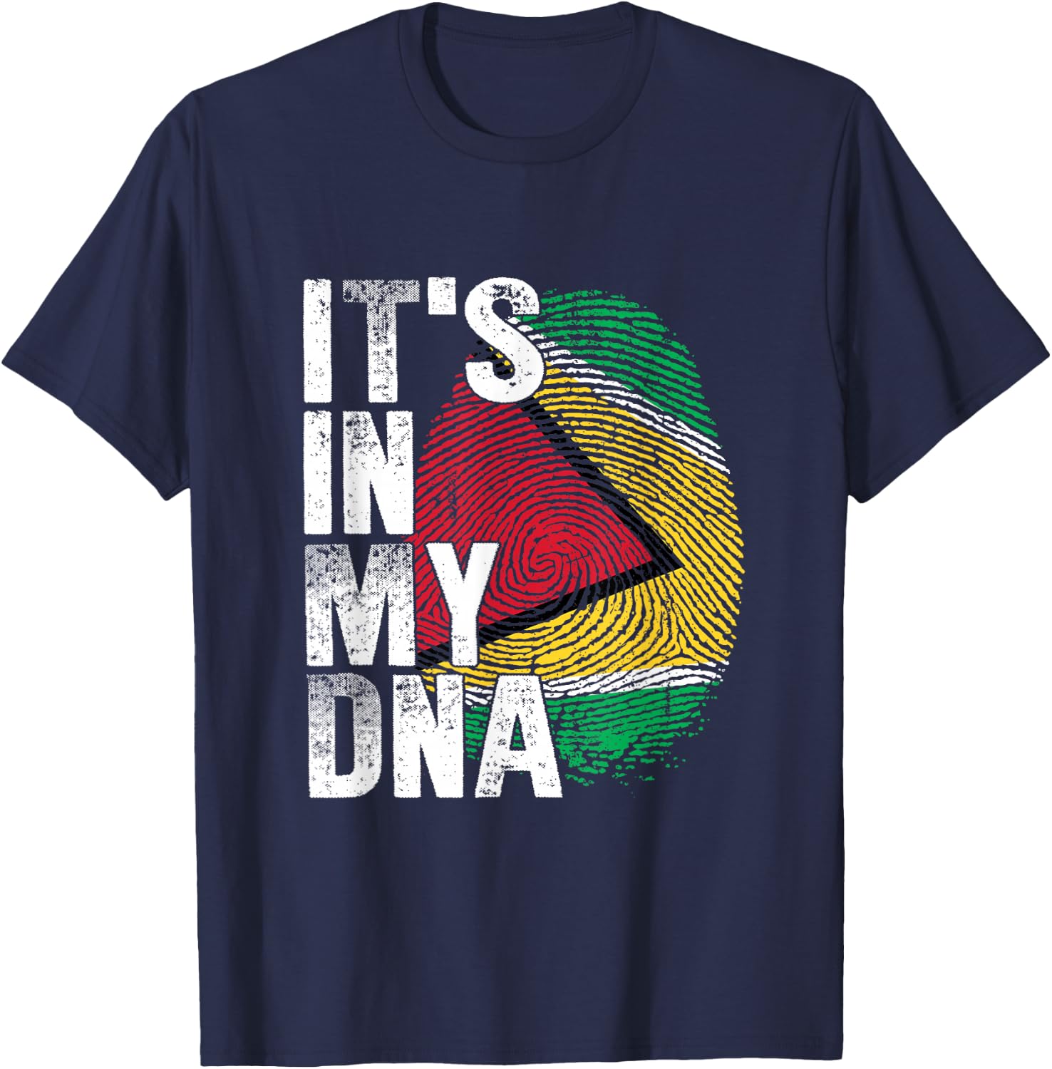 IT'S IN MY DNA Guyana Flag Pride National Country Roots T-Shirt - T-Shirt | Navy