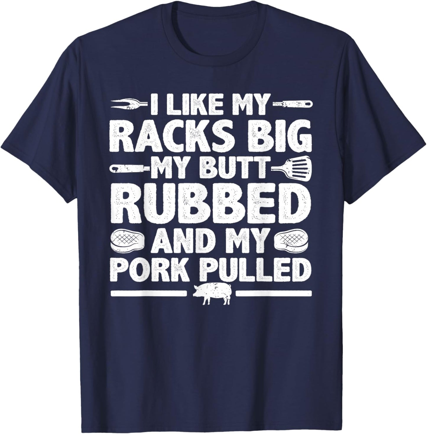 Cool Grilling Women Pork Rub Smoking BBQ Meat Smoker T-Shirt - T-Shirt | Navy
