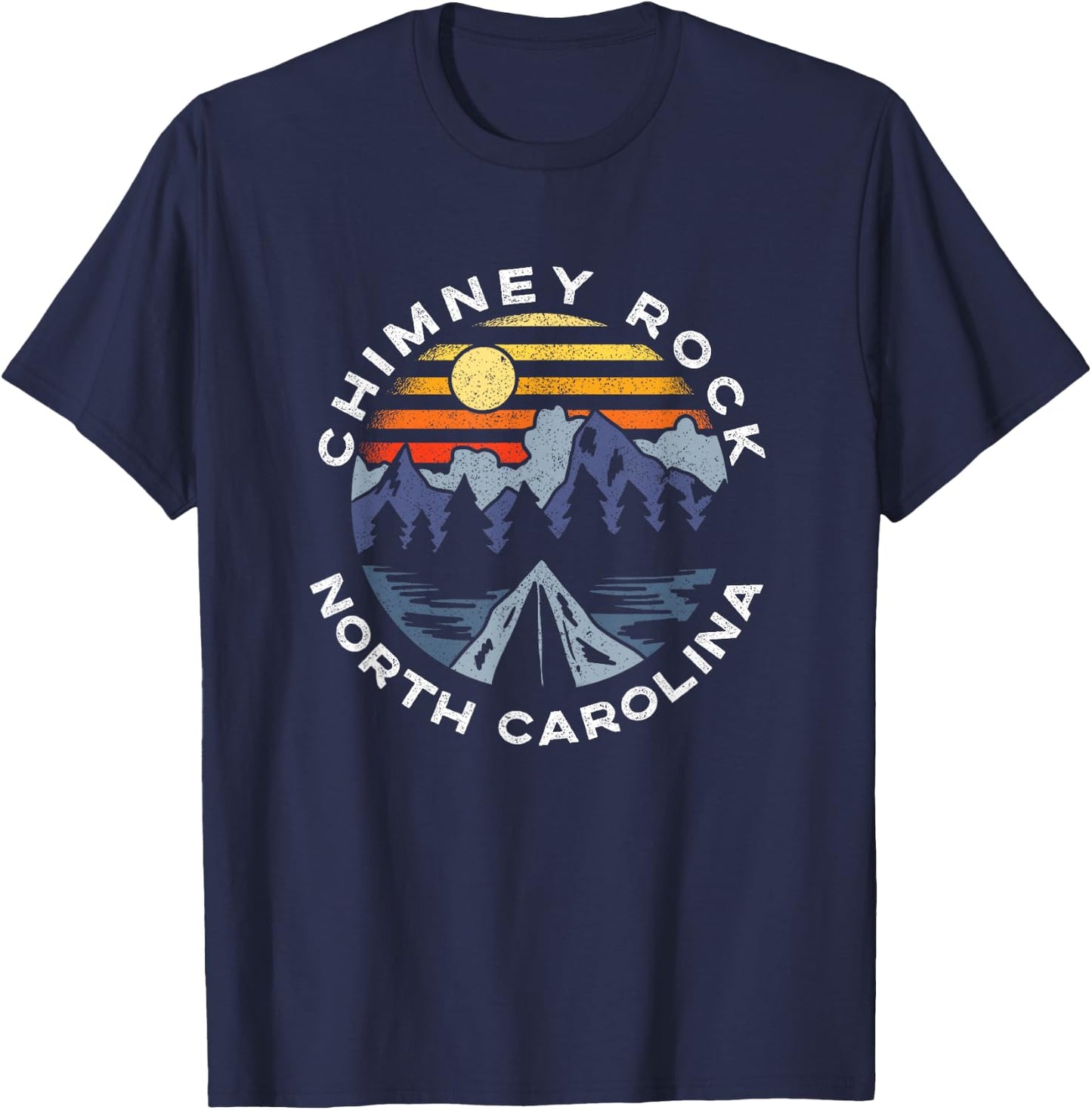Chimney Rock North Carolina Mountains Vacation Souvenir T-Shirt - T-Shirt | Navy