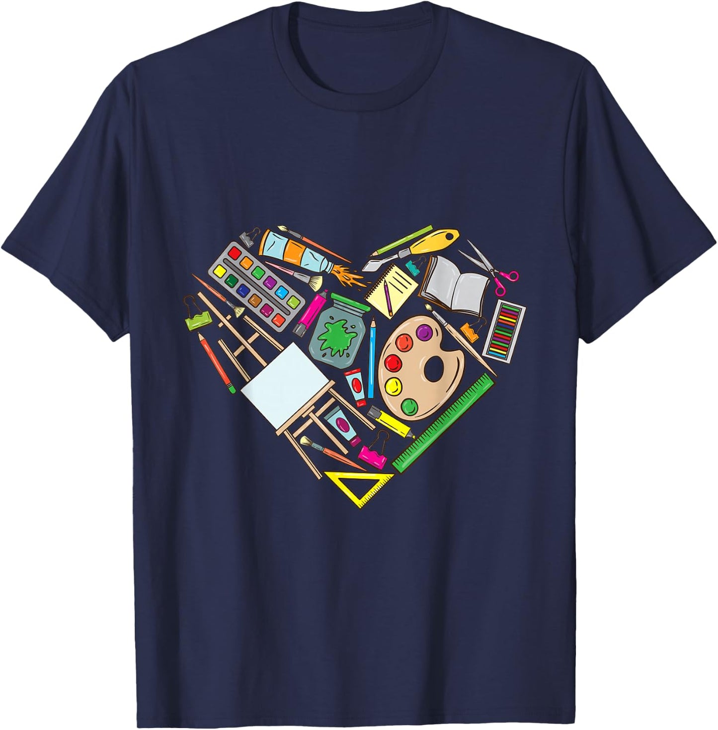 Artist Heart Art Teacher T-Shirt - T-Shirt | Navy