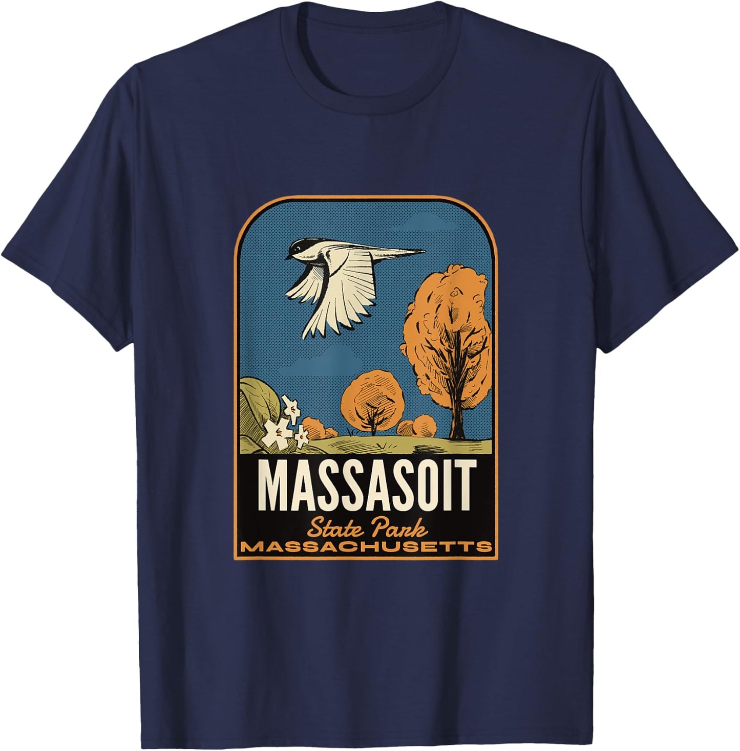 Massasoit State Park MA Vintage Travel T-Shirt - T-Shirt | Navy