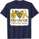 Peace Love Cure Childhood Cancer Awareness Gold Ribbon T-Shirt - T-Shirt | Navy
