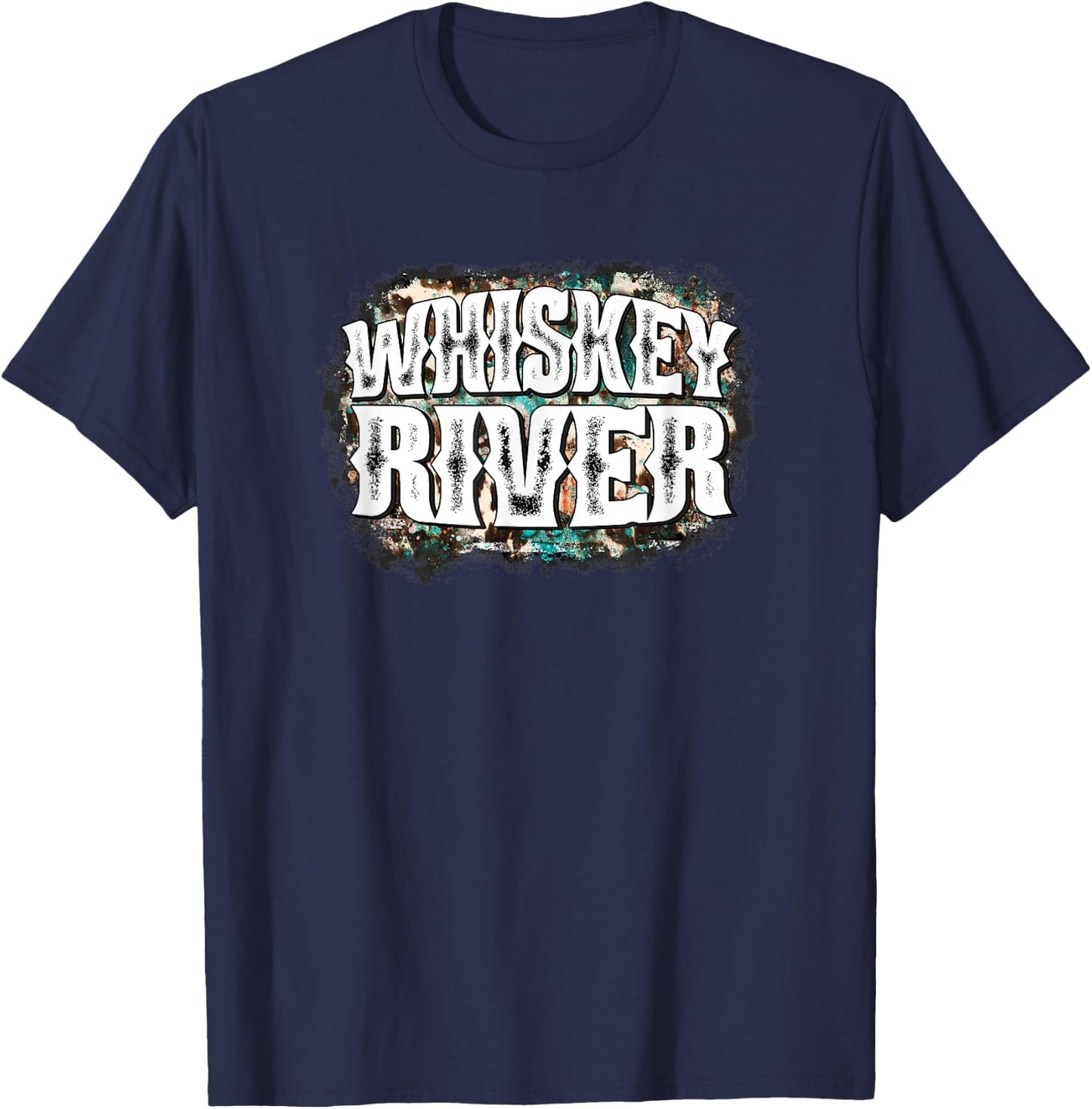 Funny Whiskey River Western Country Woman Man T-Shirt - T-Shirt | Navy