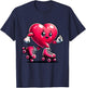Roller Skate Valentines Day Heart Lover Girls Women Skating T-Shirt - T-Shirt | Navy