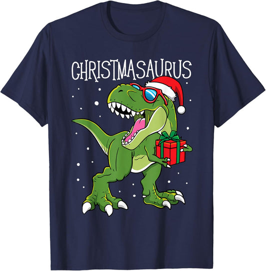 Boys Christmasaurus Christmas Dinosaur Dino Family Matching T-Shirt - T-Shirt | Navy
