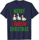 Merry Duckin Christmas Duck Pun Funny Christmas Light Ducks T-Shirt - T-Shirt | Navy