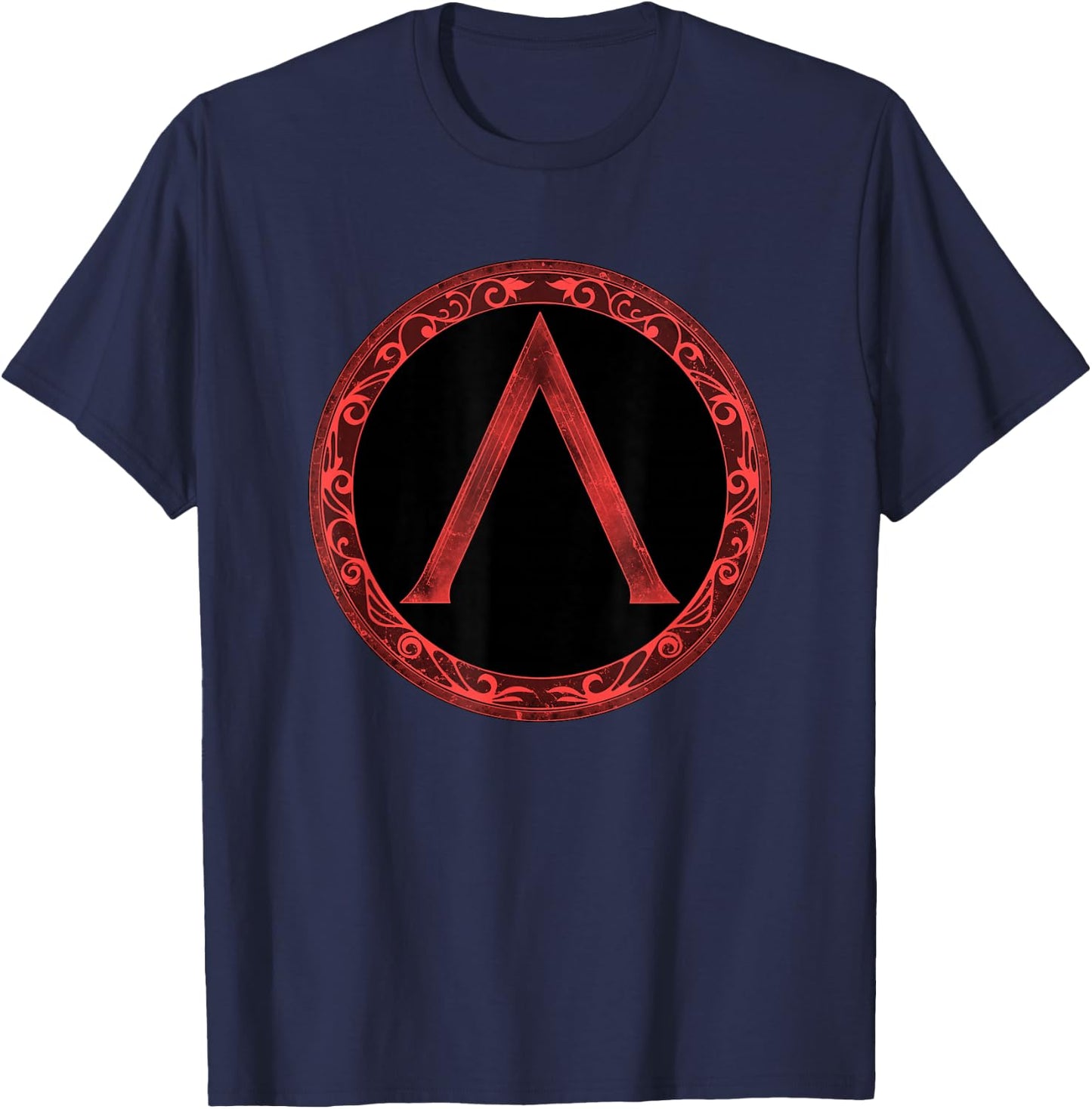 Spartan Warrior Lambda Symbol Shield T-Shirt - T-Shirt | Navy