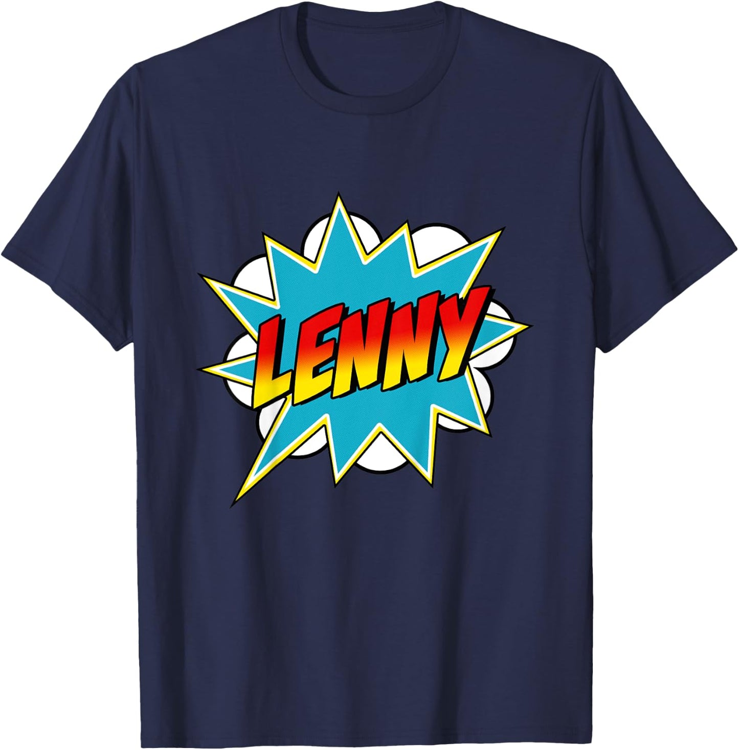 Kids Boys Lenny Name Superhero Comic Book T-Shirt - T-Shirt | Navy