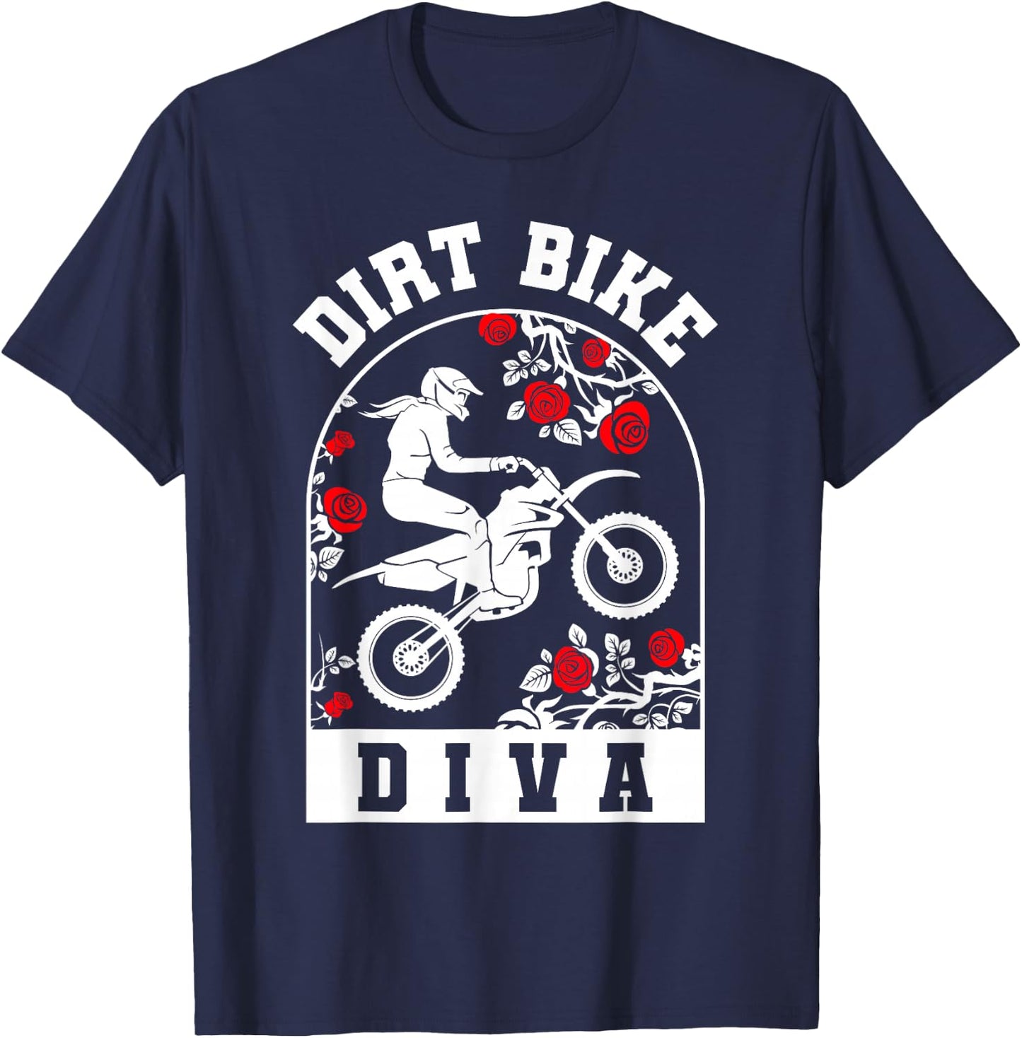 Dirt Bike Diva | Dirt Biking | Girls Dirt Bike T-Shirt - T-Shirt | Navy