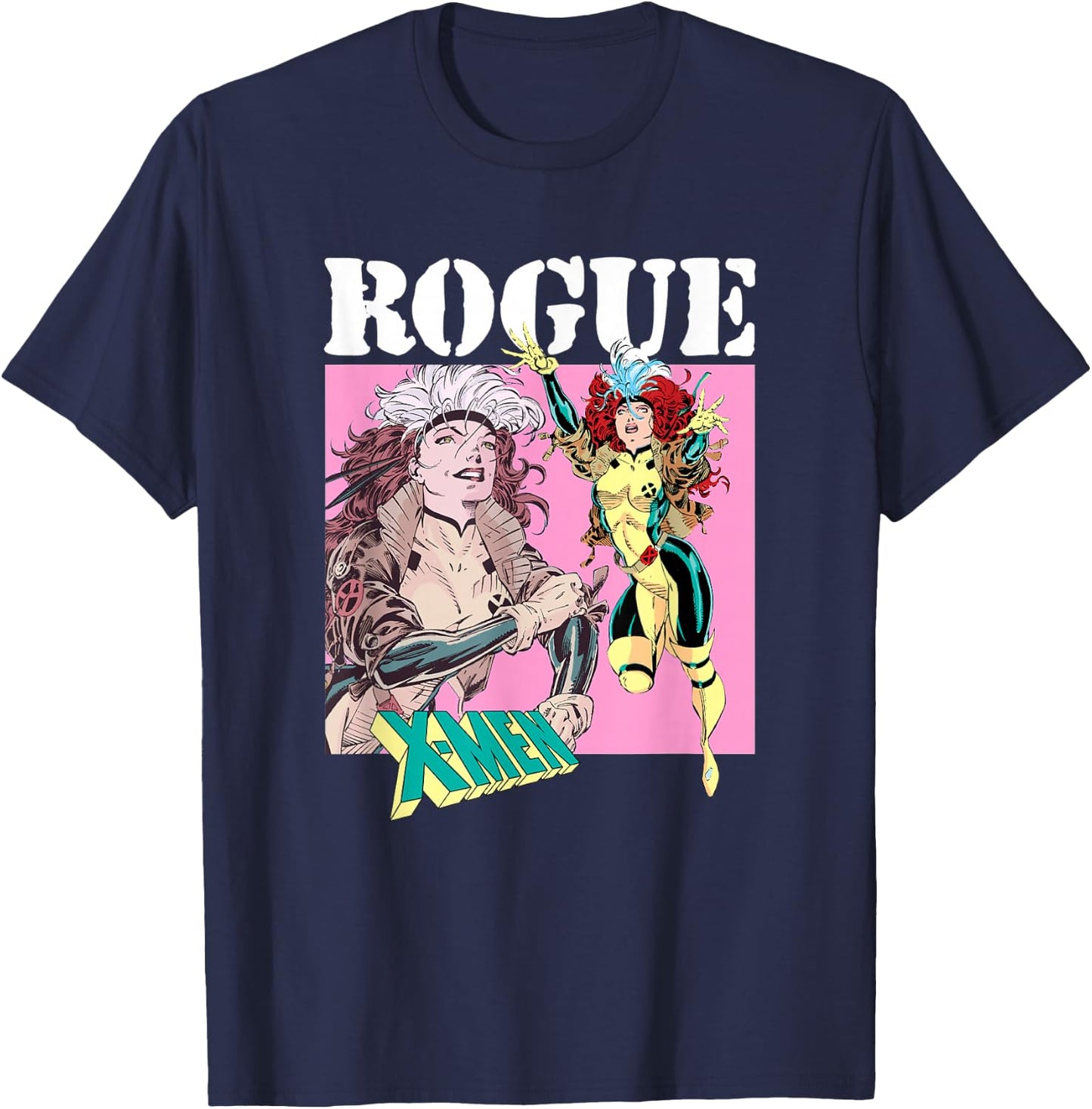 Marvel X-Men Rogue Character Spotlight Vintage Poster T-Shirt - T-Shirt | Navy