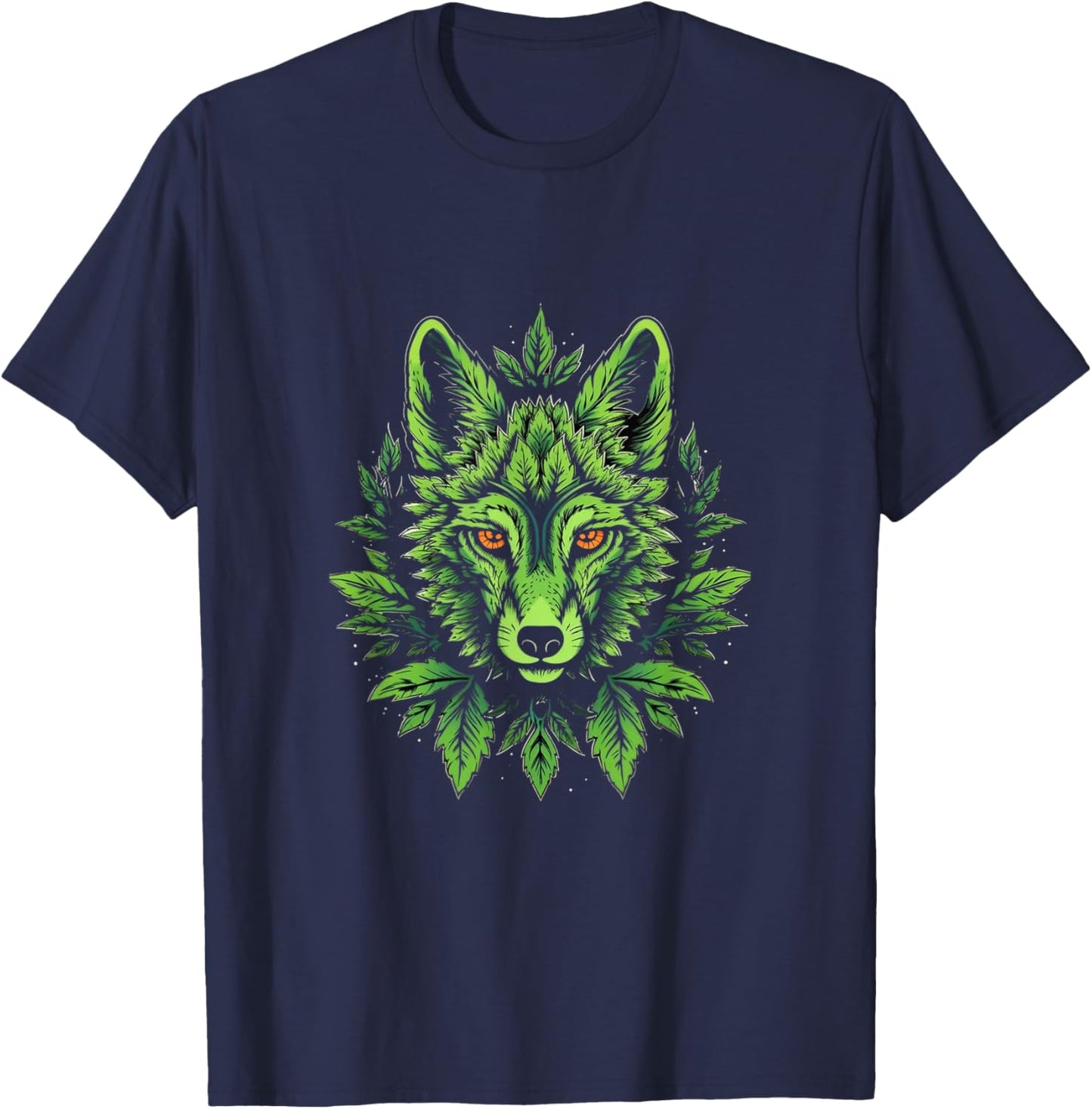 Wolf Cannabis Weed Leaf Marijuana 420 Stoner Wolves Lover T-Shirt - T-Shirt | Navy