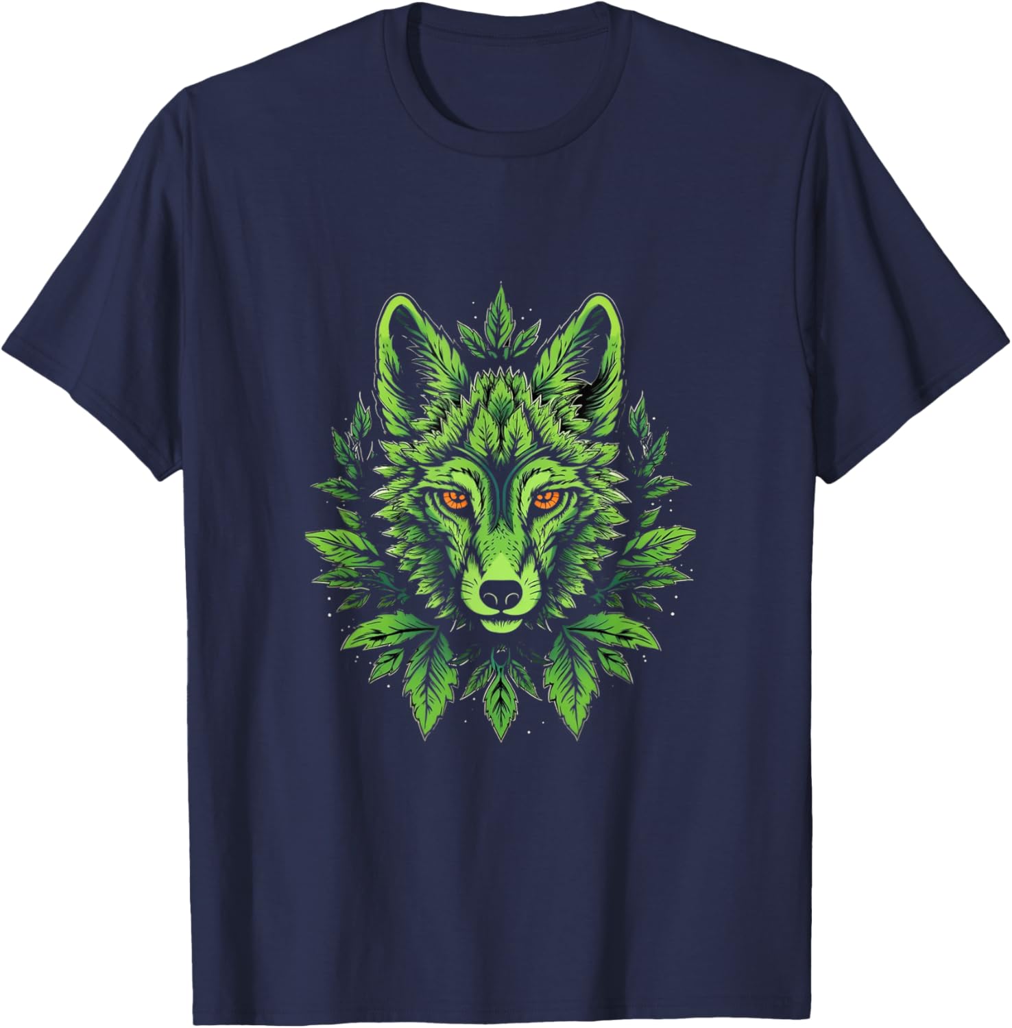 Wolf Cannabis Weed Leaf Marijuana 420 Stoner Wolves Lover T-Shirt - T-Shirt | Navy