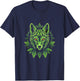 Wolf Cannabis Weed Leaf Marijuana 420 Stoner Wolves Lover T-Shirt - T-Shirt | Navy