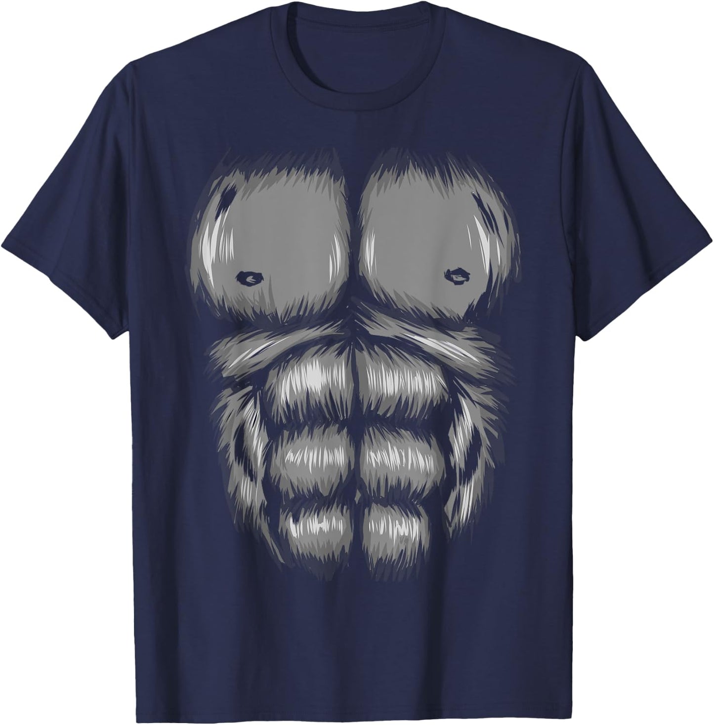 Gorilla Funny Lazy Halloween Costume Party Gorilla Chest T-Shirt - T-Shirt | Navy
