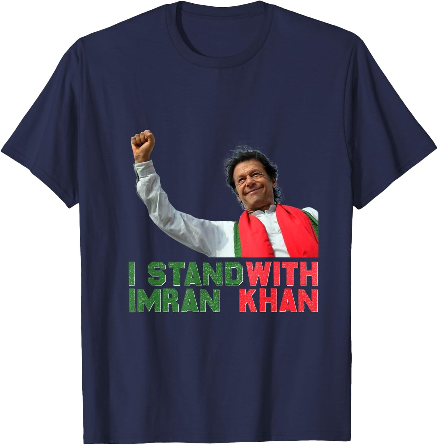 Imran Khan PTI Party Pakistan Support Freedom T-Shirt - T-Shirt | Navy