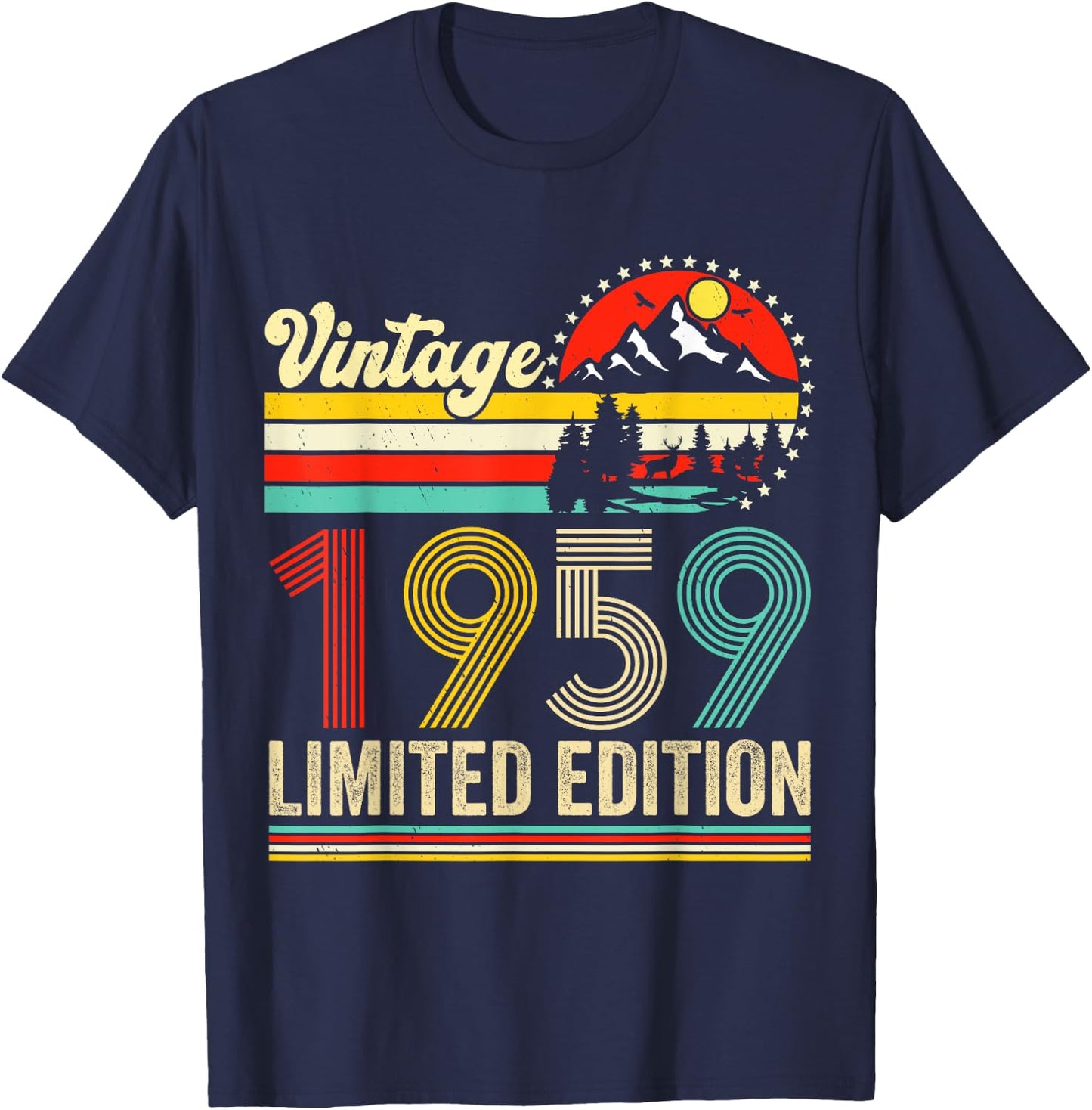 Vintage 1959 Limited Edition 66 years Old 66th Birthday T-Shirt - T-Shirt | Navy