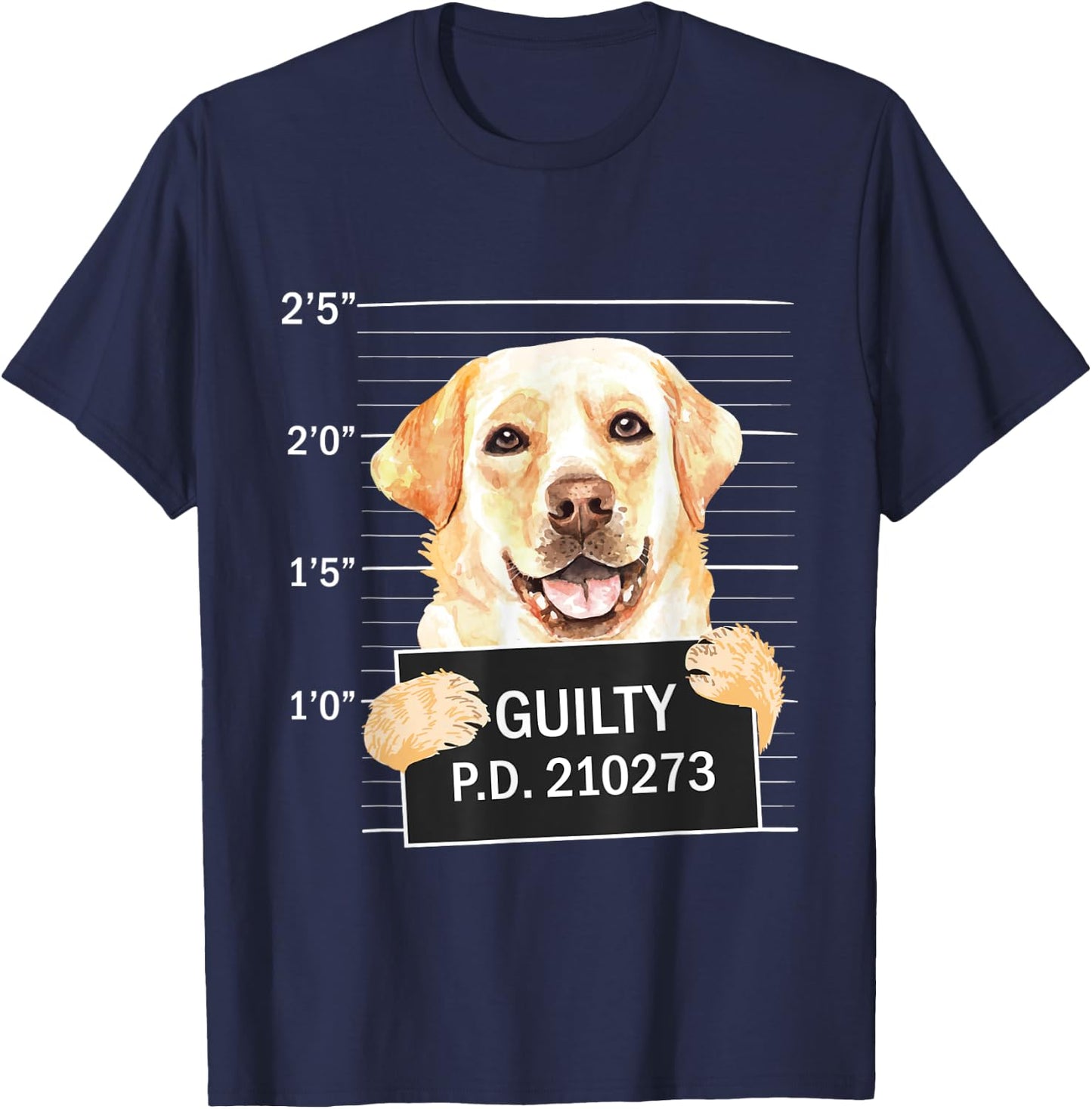 Guilty - Mugshot Black Labrador Retriever Dog Trainer Puppy Women Kids T-Shirt - T-Shirt | Navy