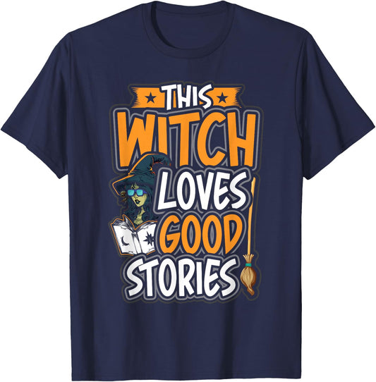 Halloween Library Witch book lover Librarian Reading Teacher T-Shirt - T-Shirt | Navy