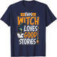 Halloween Library Witch book lover Librarian Reading Teacher T-Shirt - T-Shirt | Navy