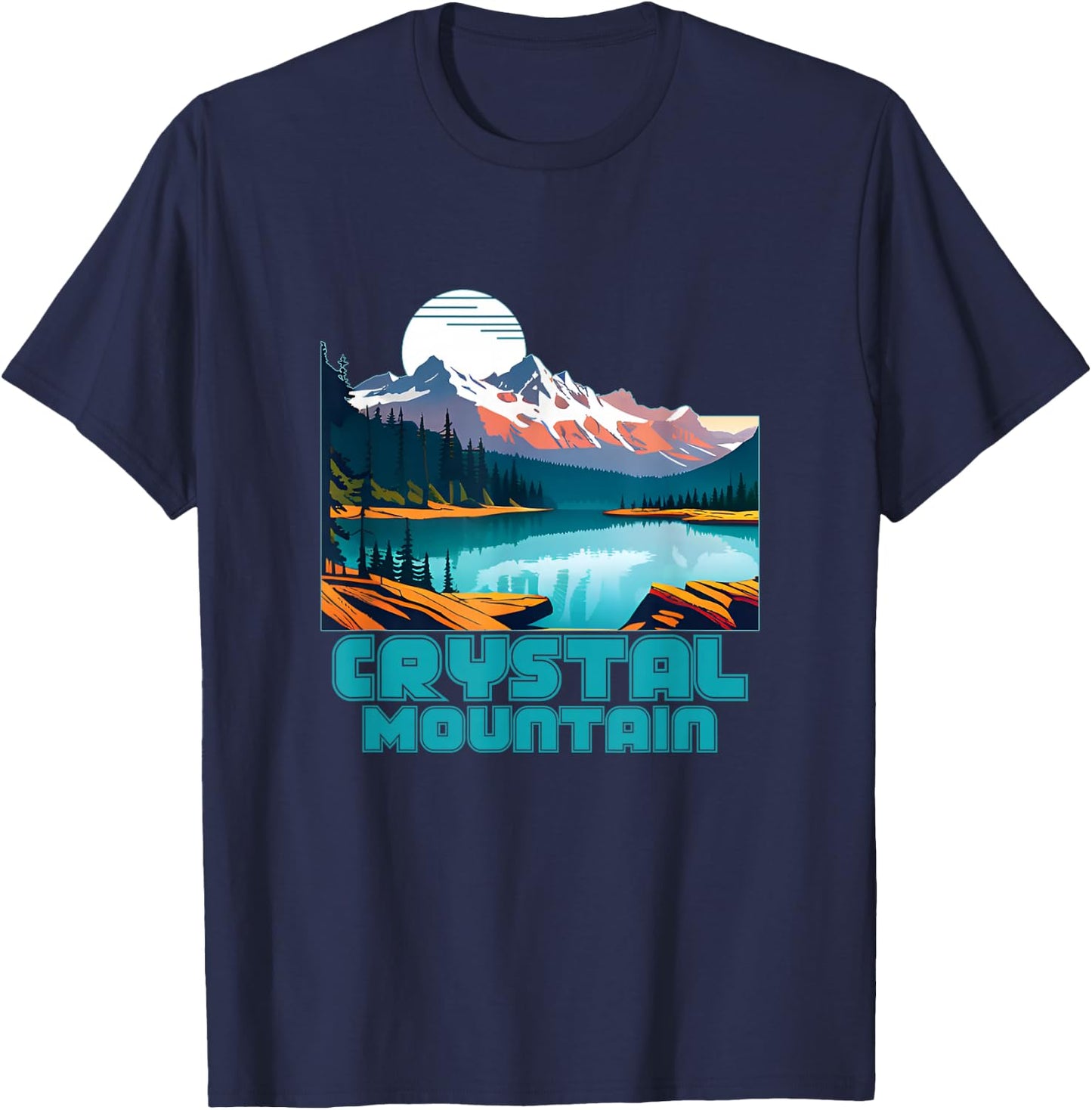Crystal Mountain Souvenir Apparel - Retro Vintage T-Shirt - T-Shirt | Navy
