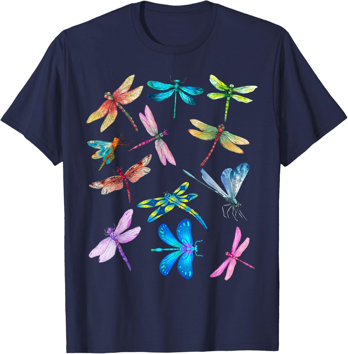 Nurse And Dog Mom Dragonfly Watercolor Happy Nurse Week 2023 Women T-Shirt - T-Shirt | Navy