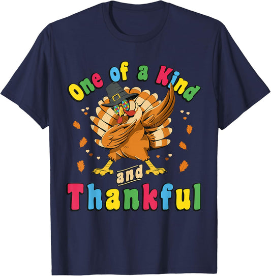 Autism Awareness Turkey Puzzle Thanksgiving 2022 T-Shirt - T-Shirt | Navy