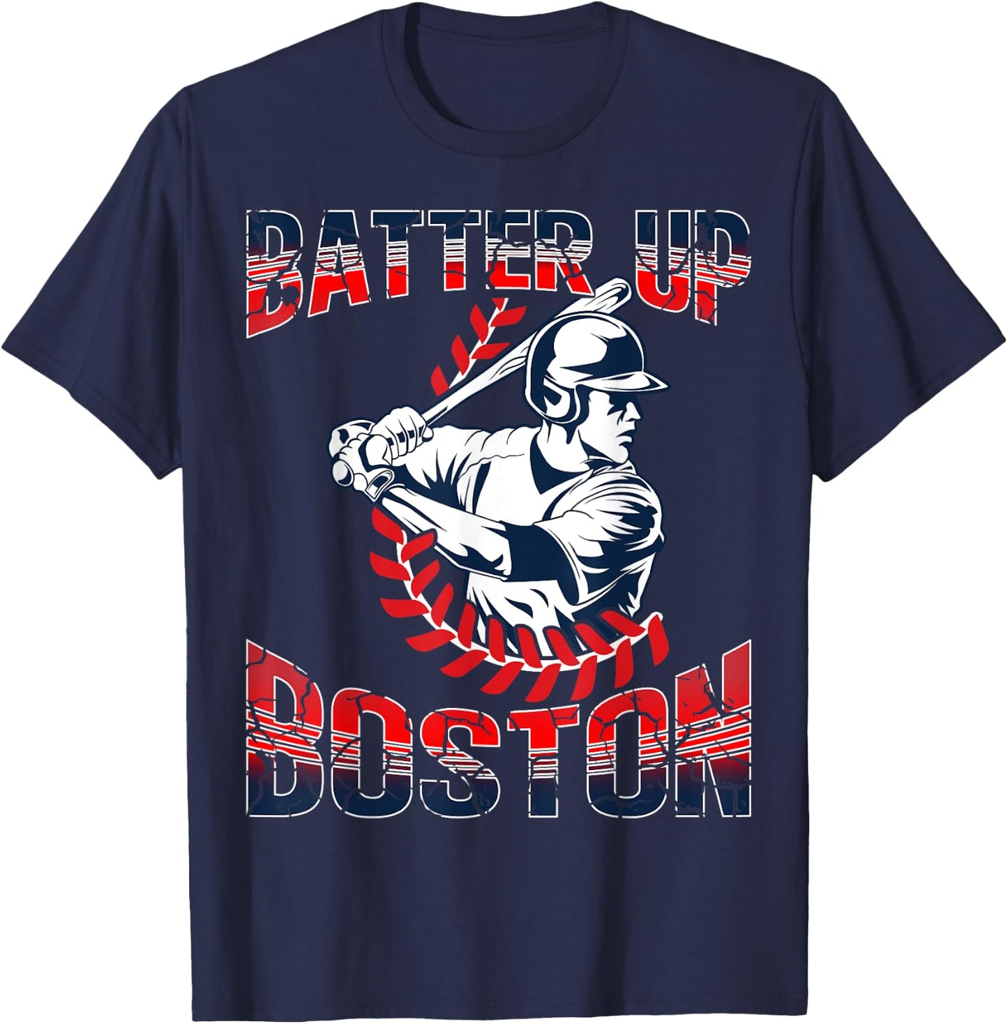 Vintage Style Batter Boston Baseball & Women T-Shirt - T-Shirt | Navy