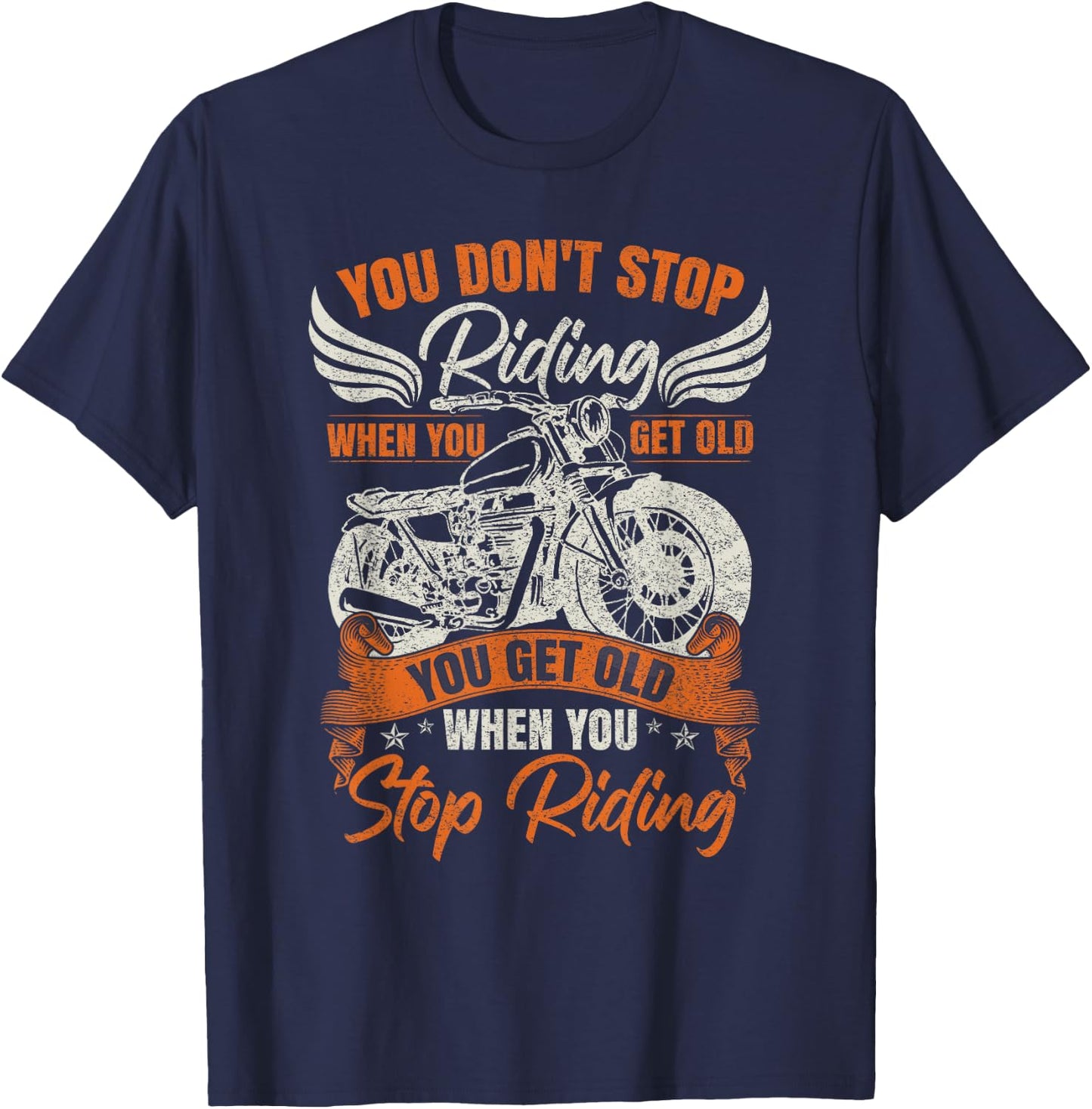Vintage Motorbike Motorcycle T-Shirt - T-Shirt | Navy