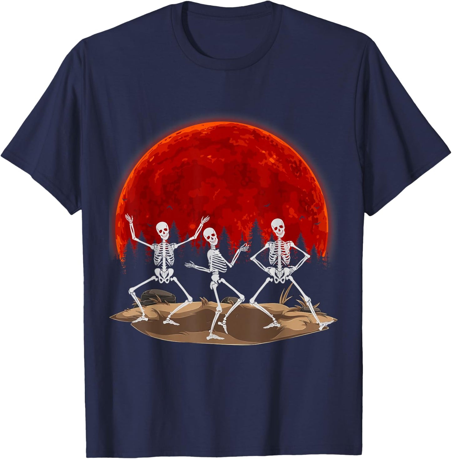 Funny Rocker Skeleton Hand Rock On Costume Halloween T-Shirt - T-Shirt | Navy