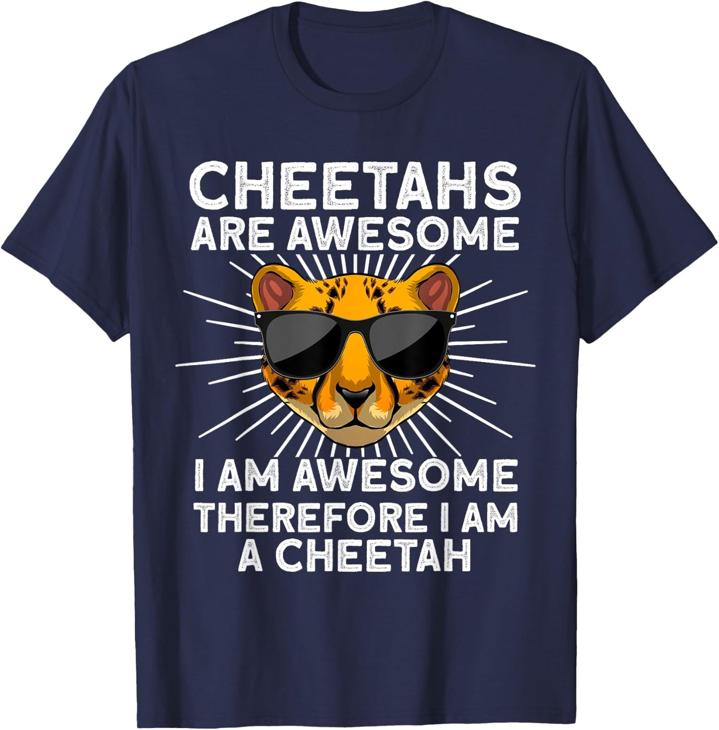 Cute Cheetah Design Women Cat Animal Cheetah Lover T-Shirt - T-Shirt | Navy