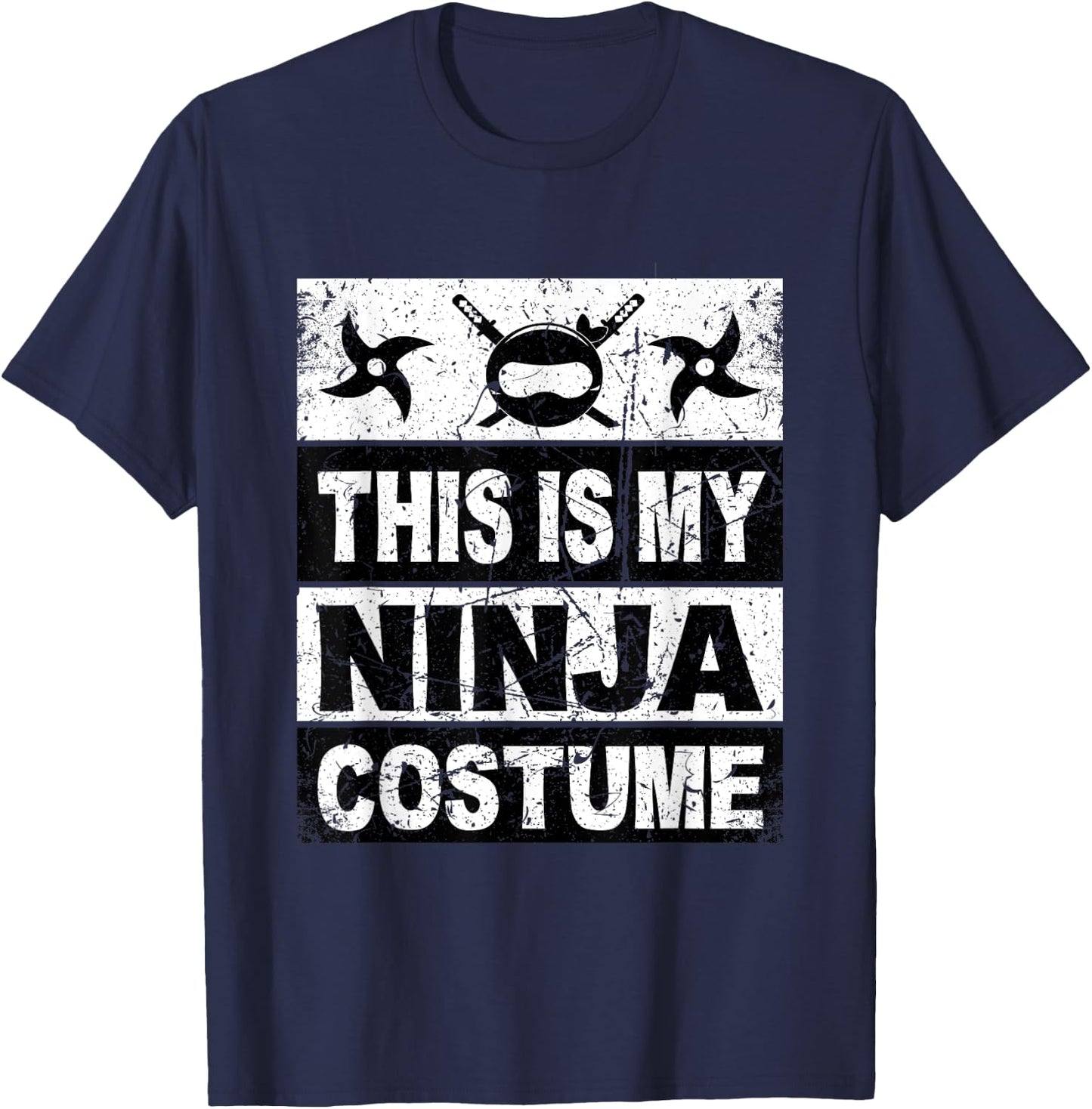 Retro Ninja Costume Shirt Halloween For Boy Kids Men T-Shirt - T-Shirt | Navy