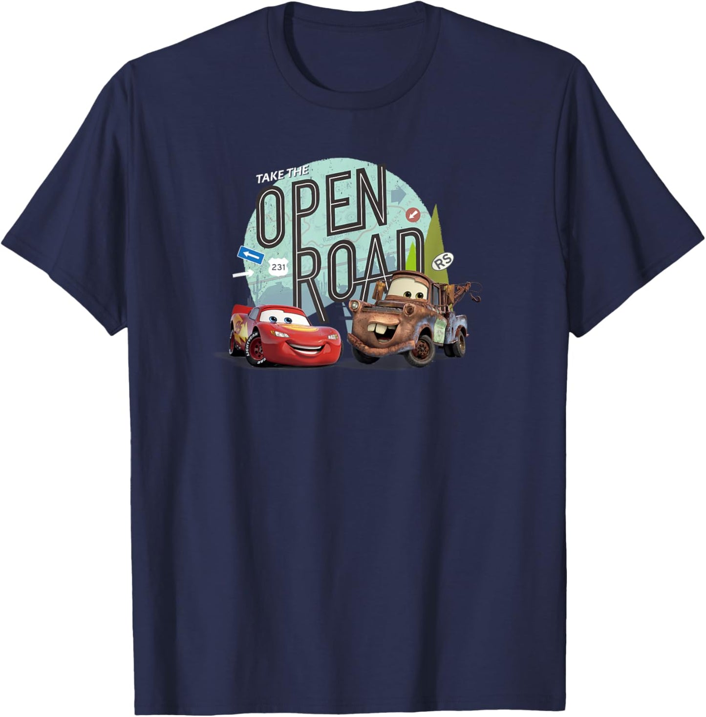 Disney Pixar Cars on the Road Take the Open Road T-Shirt - T-Shirt | Navy