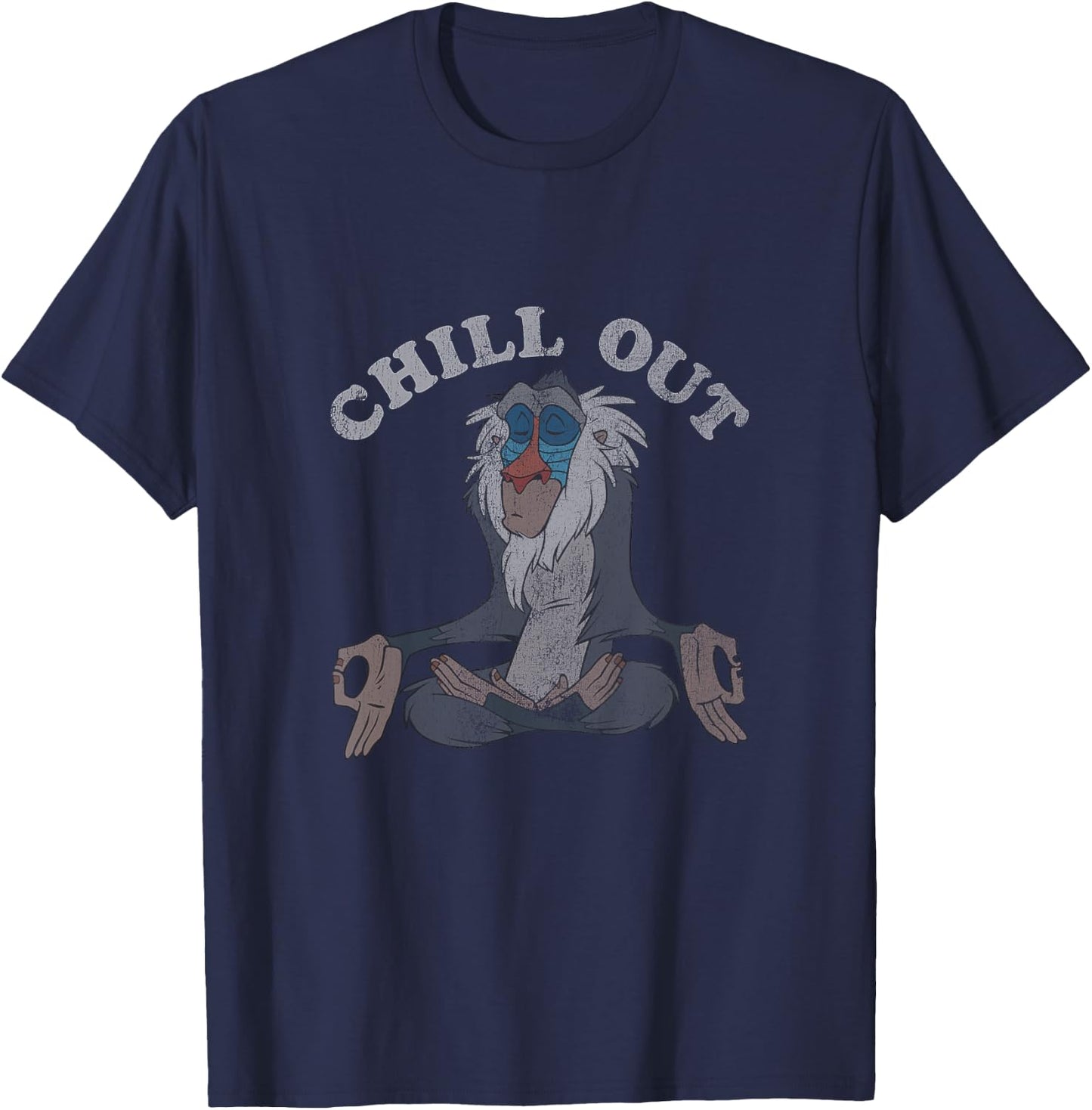 Kids Disney The Lion King Rafiki Vintage Chill Out Meditation T-Shirt - T-Shirt | Navy