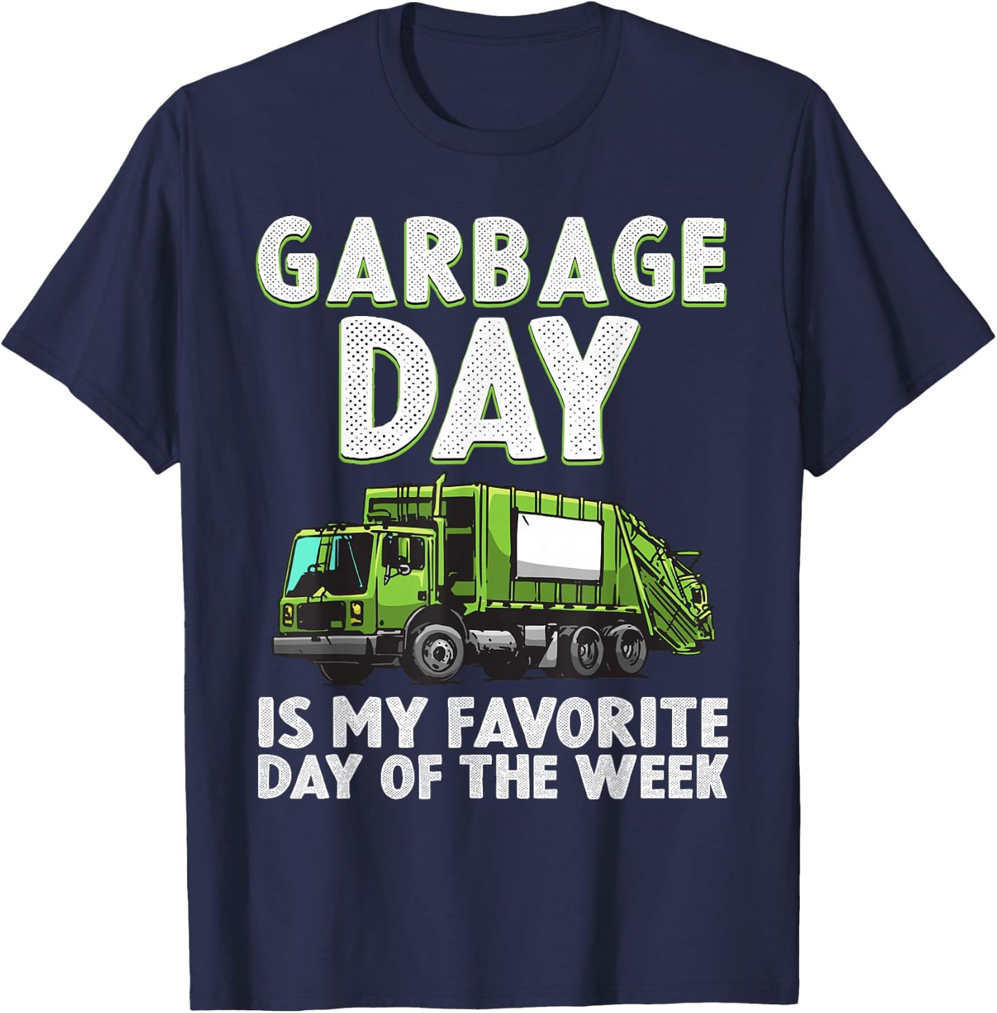 Funny Garbage Truck For Kids Boys Toddlers Waste Garbage Day T-Shirt - T-Shirt | Navy