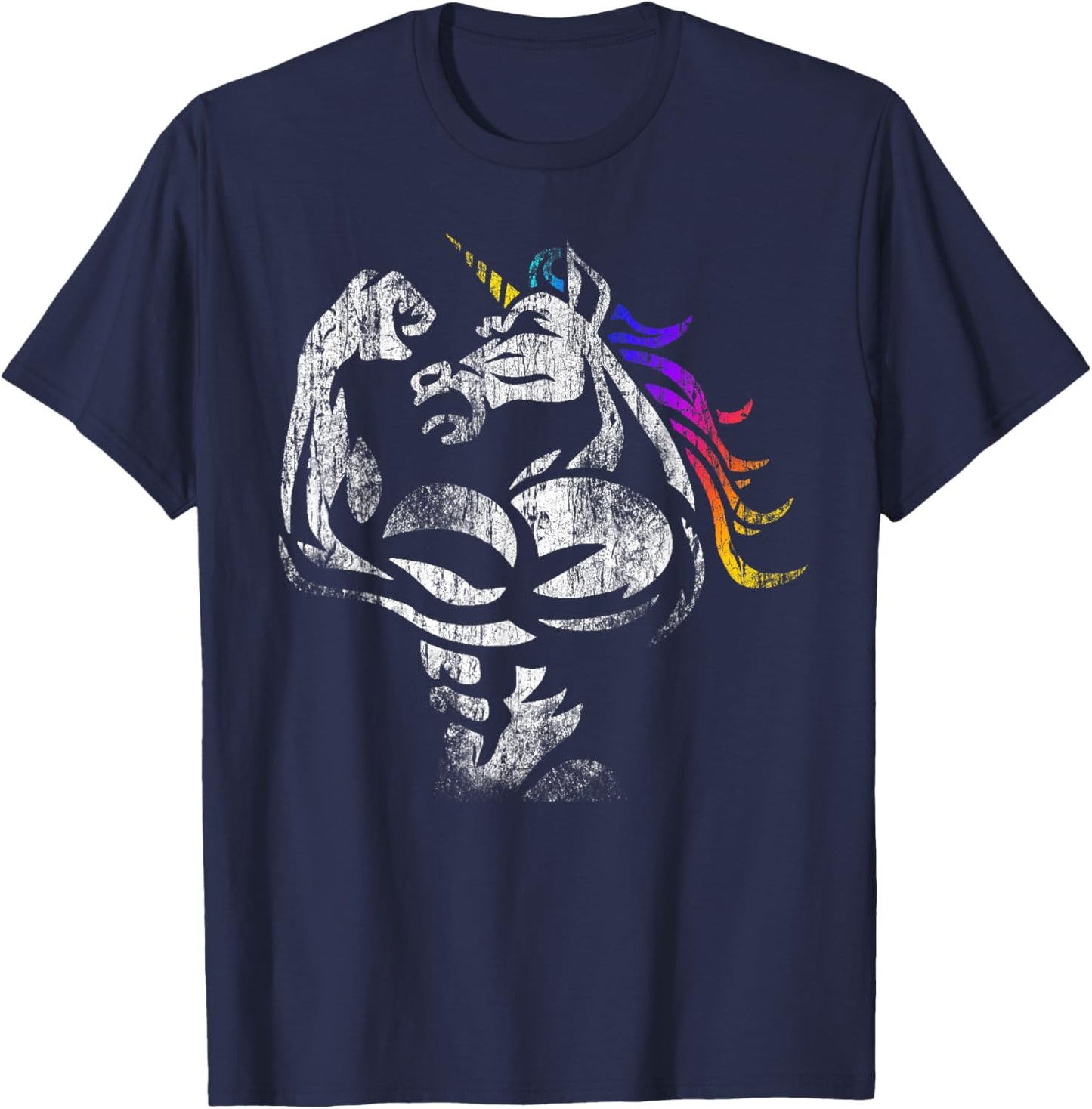 Muscle Unicorn Workout Father's Day Gift Weight Lifting Gym T-Shirt - T-Shirt | Navy