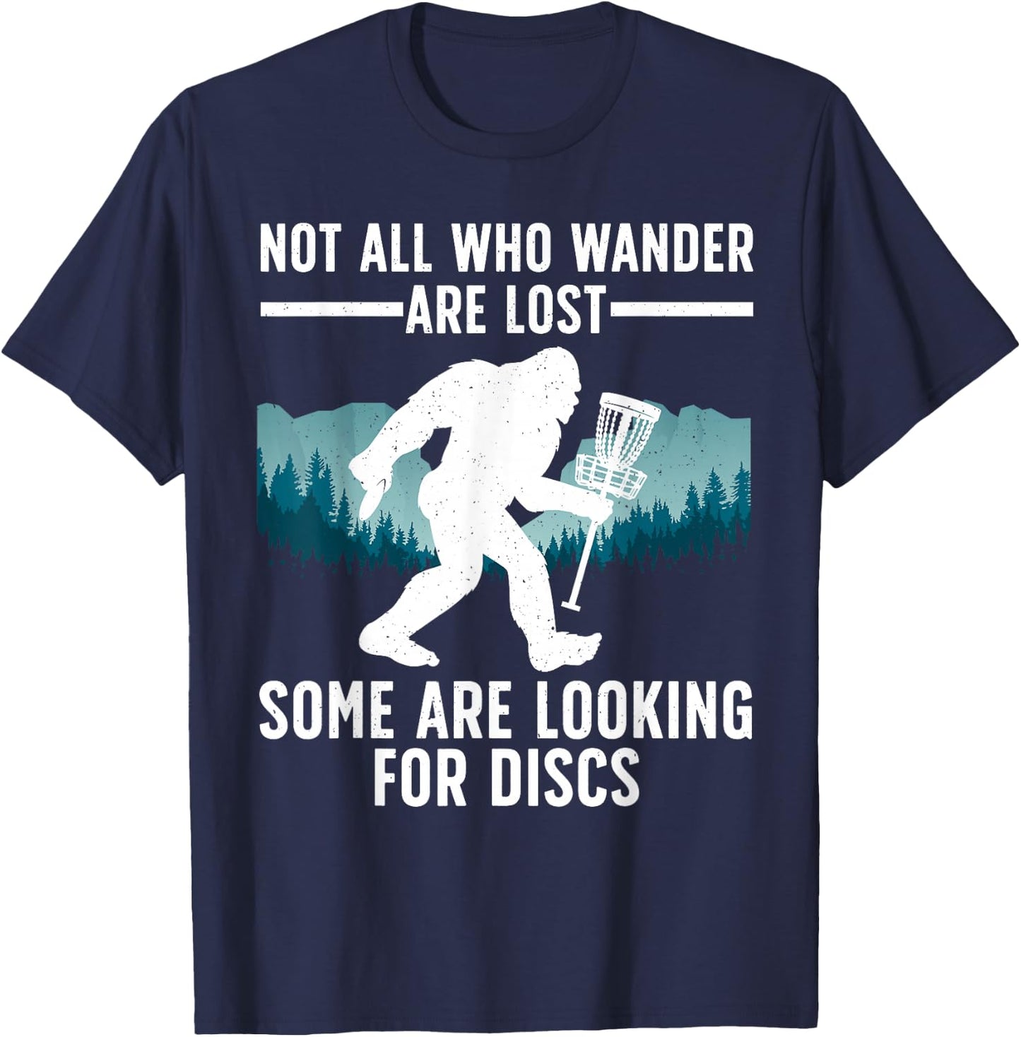 Funny Disc Golf Women Bigfoot Basket Golf Players T-Shirt - T-Shirt | Navy