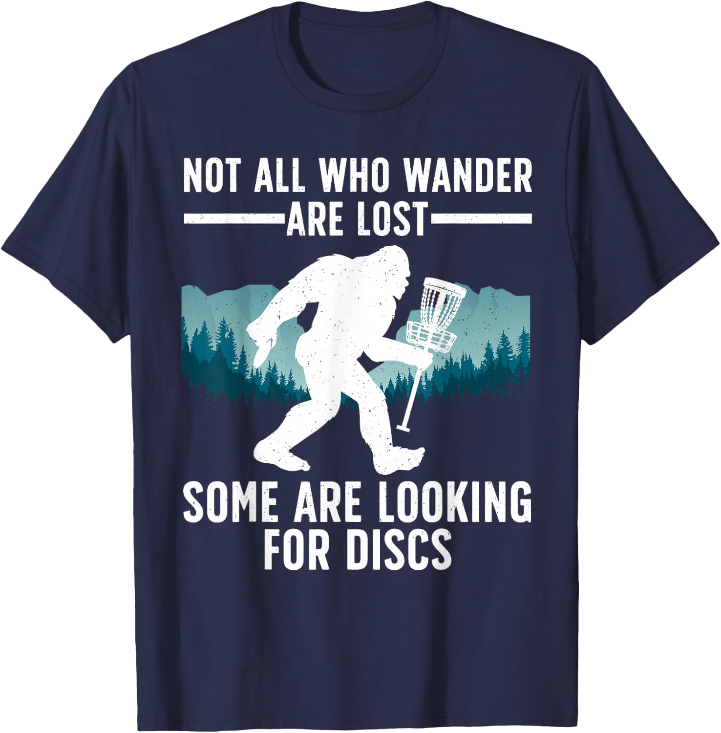 Funny Disc Golf Women Bigfoot Basket Golf Players T-Shirt - T-Shirt | Navy