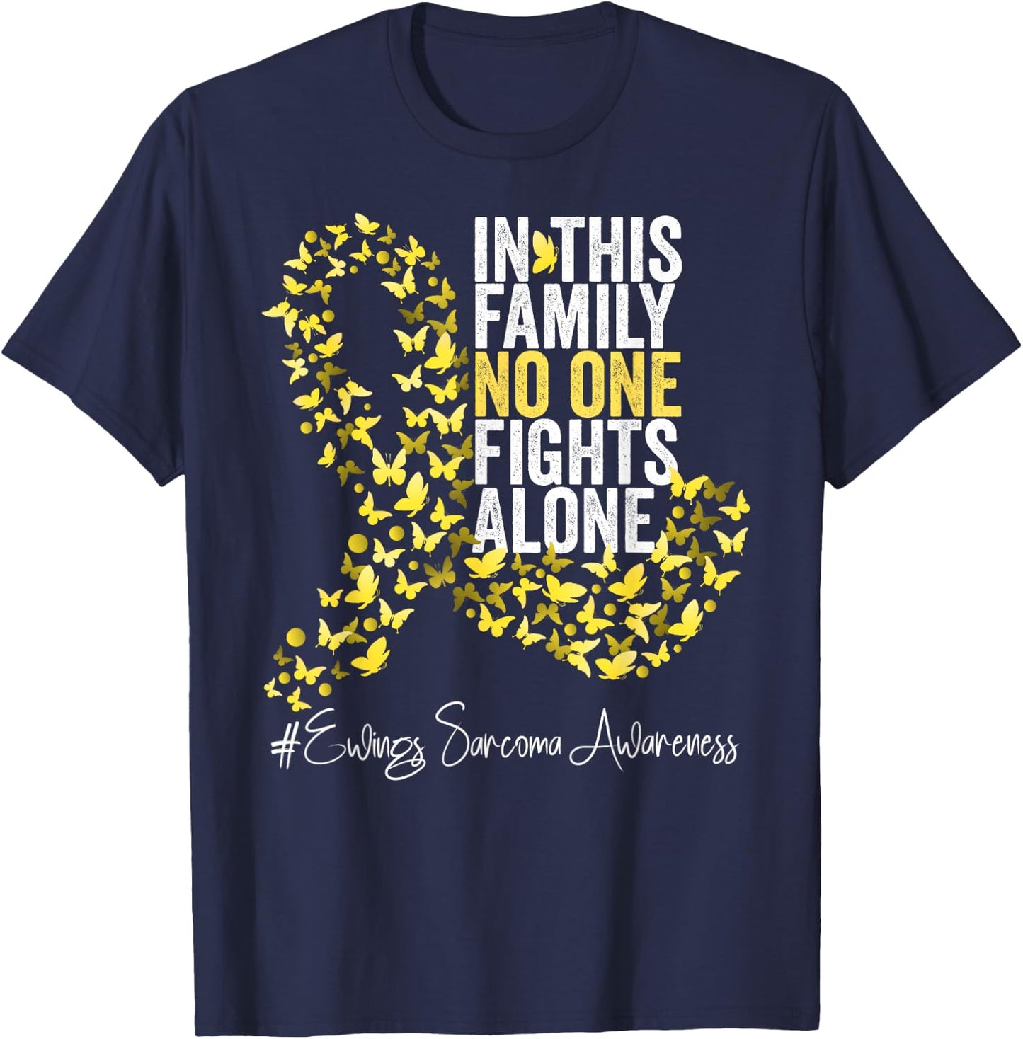 Ewings Sarcoma Awareness Month Yellow Ribbon T-Shirt - T-Shirt | Navy