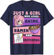 Anime Just a Girl Who Loves Anime Ramen and Sketching Small T-Shirt - T-Shirt | Navy