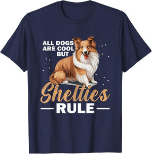 Shetland Sheepdog Dog - All Dogs Are Cool But Shelties Rule Women Kids T-Shirt - T-Shirt | Navy