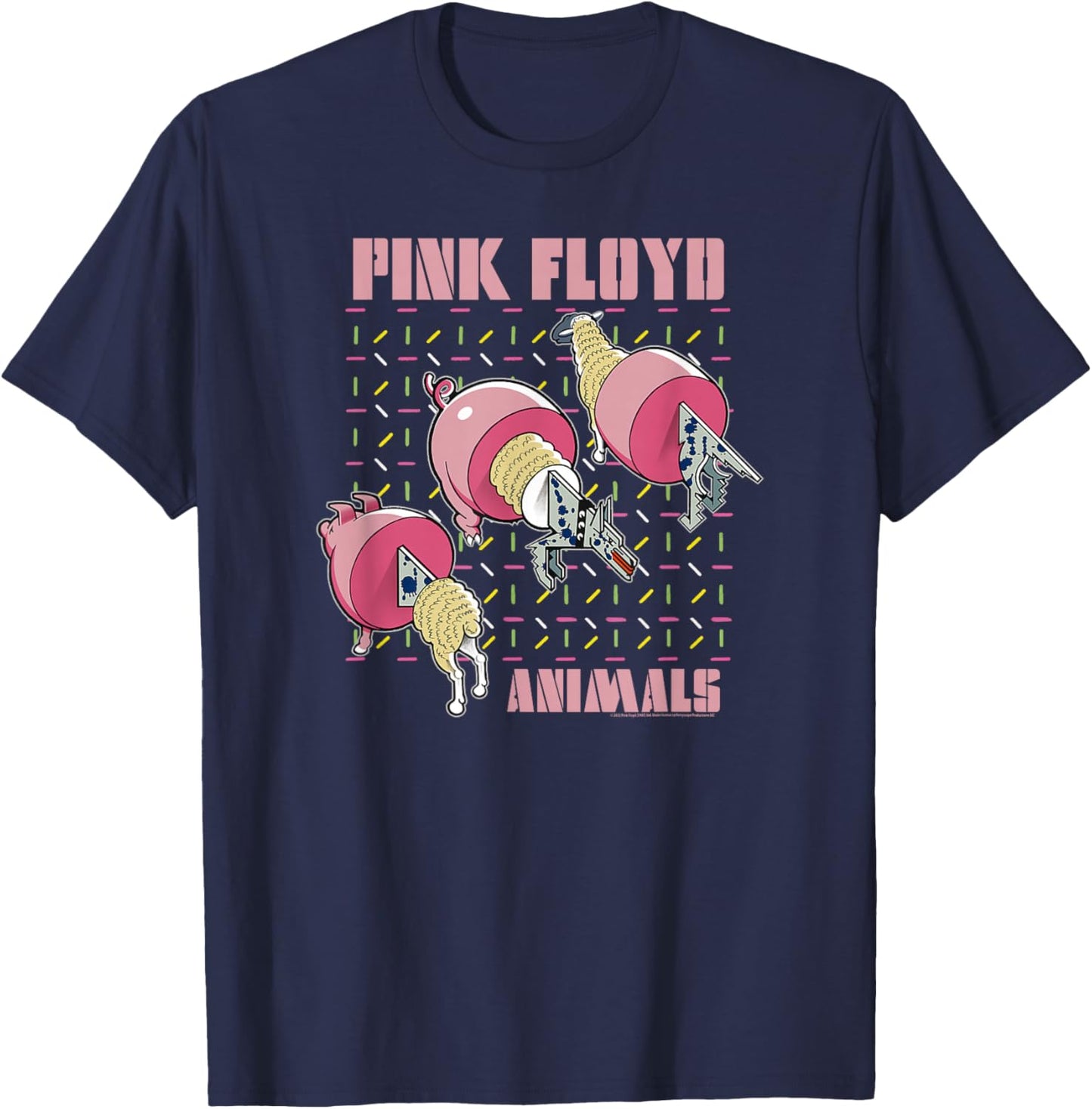 Pink Floyd Animals 2018 Remix Pig Wolf Sheep T-Shirt - T-Shirt | Navy