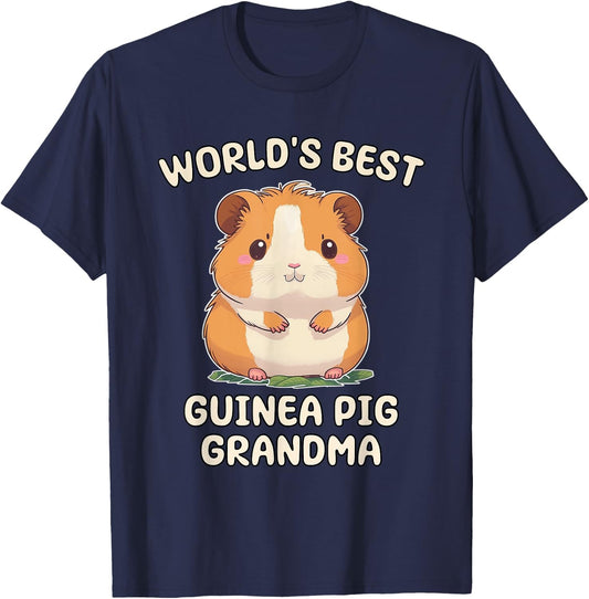 Funny World's Best Guinea Pig Grandma Nana T-Shirt - T-Shirt | Navy