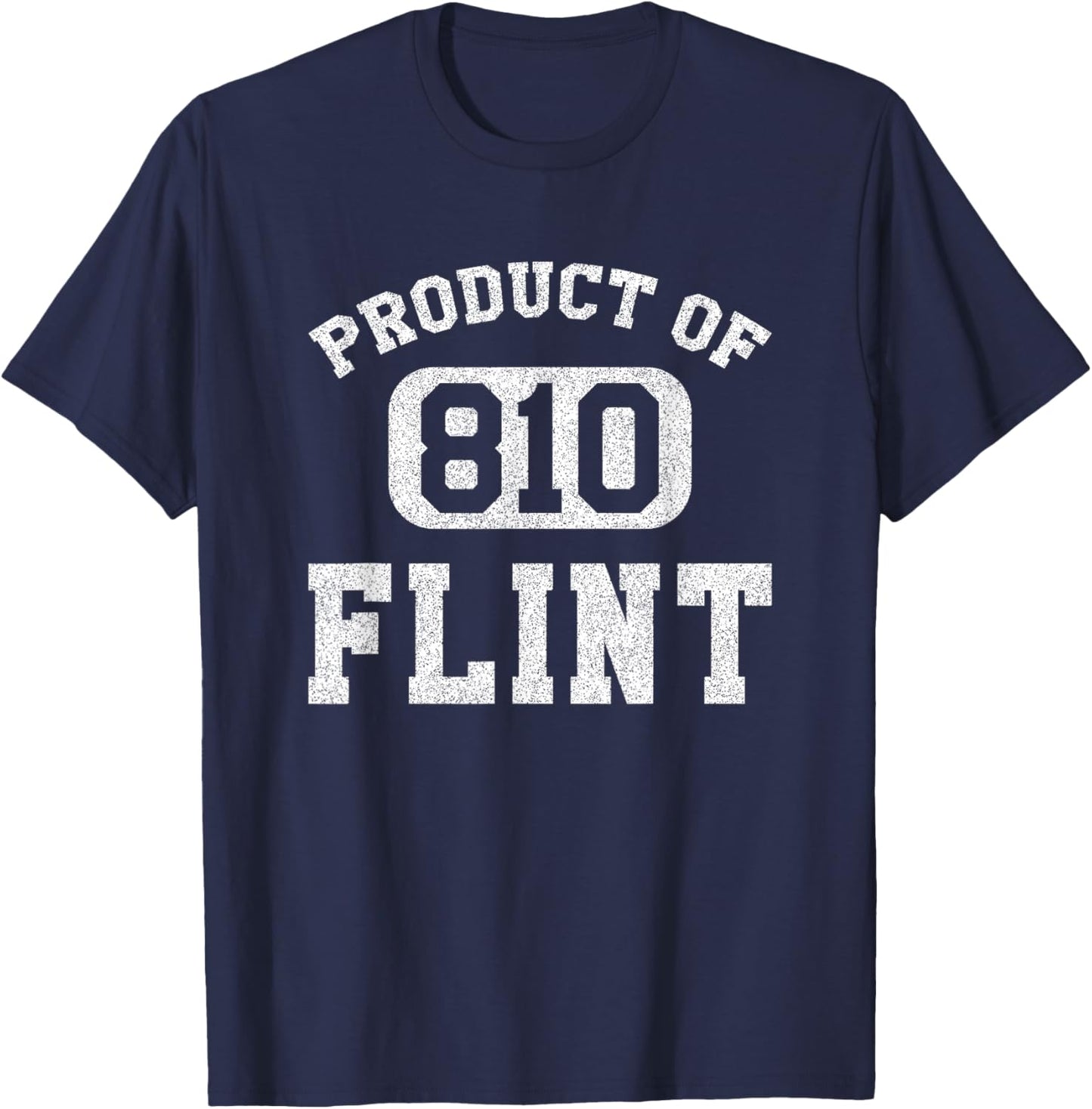 Flint Michigan Vintage Retro Area Code T-Shirt - T-Shirt | Navy