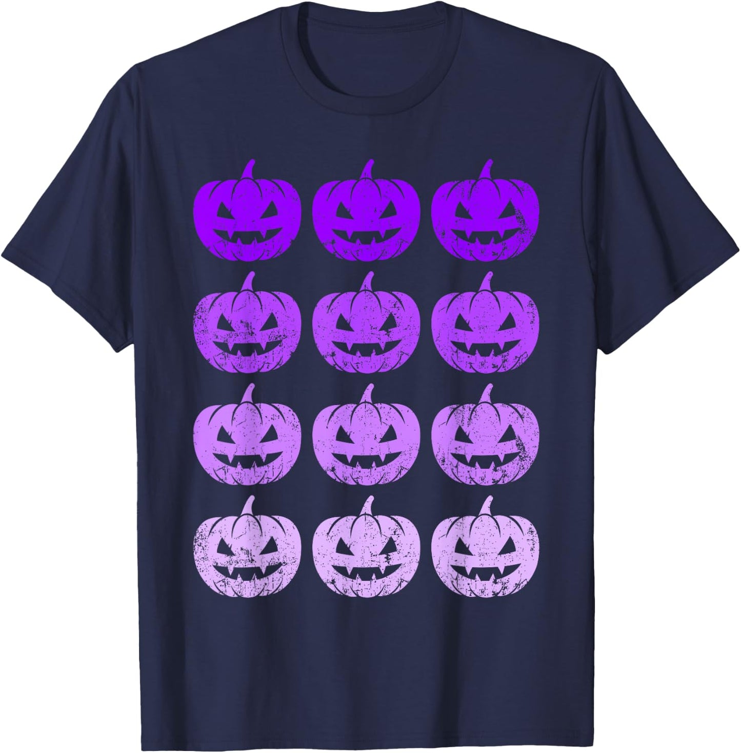 Halloween pumpkins, purple T-Shirt - T-Shirt | Navy