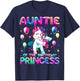 Auntie of the Birthday Princess Girl Flossing Unicorn Aunt T-Shirt - T-Shirt | Navy