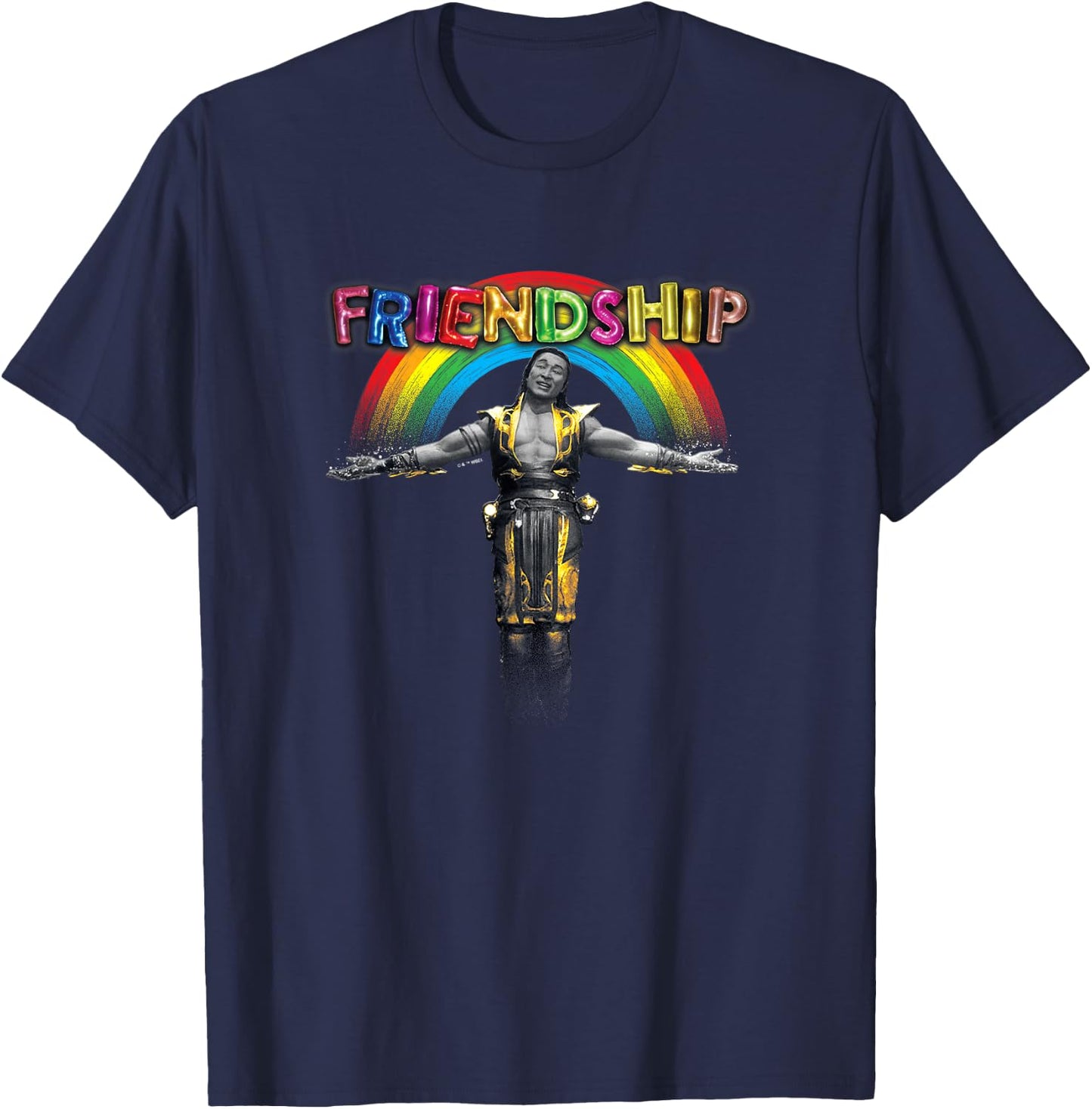 Mortal Kombat Klassic Shang Tsung Friendship Rainbow Screen T-Shirt - T-Shirt | Navy